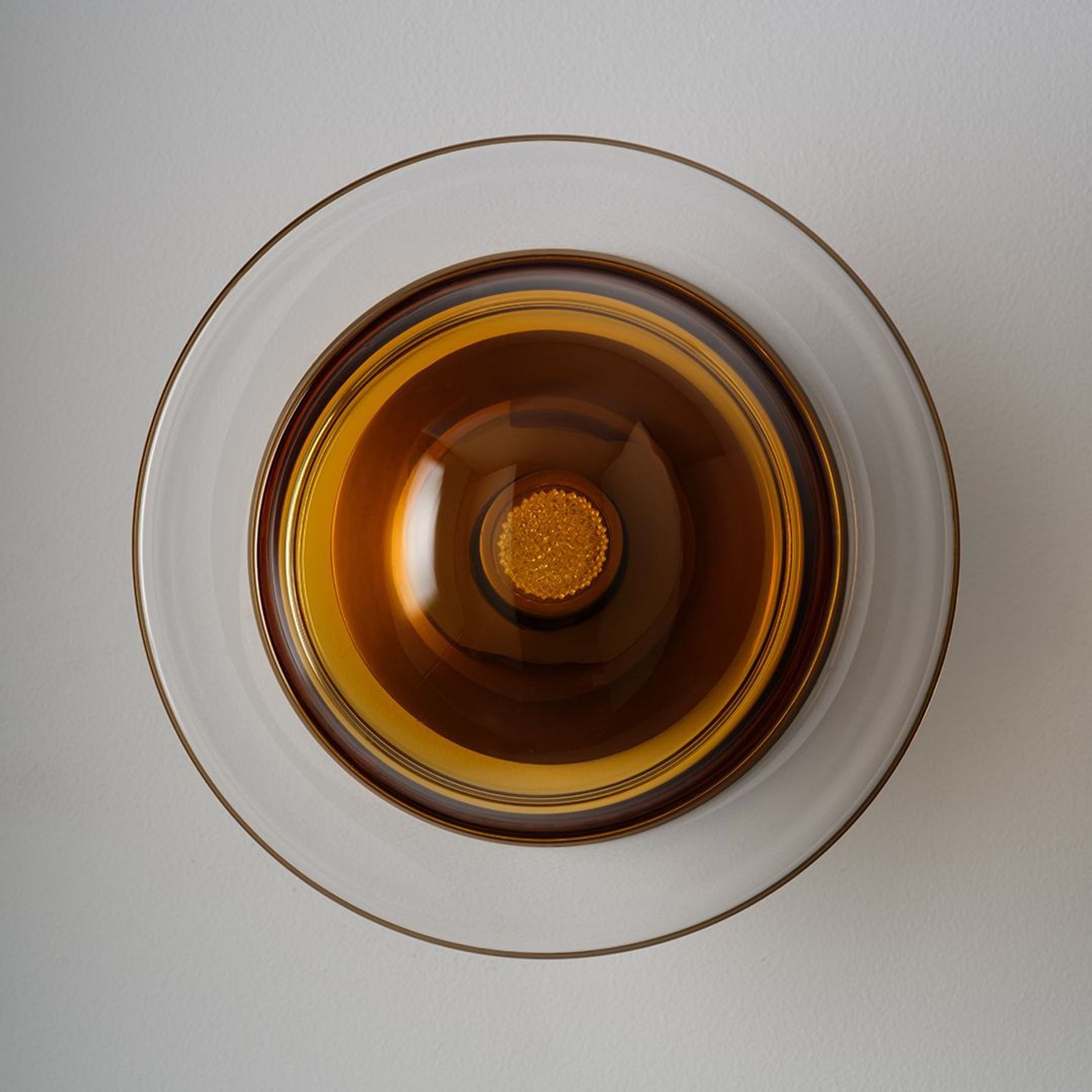 Aqua LED Glass Wall Light - 200mm in Aged Brass