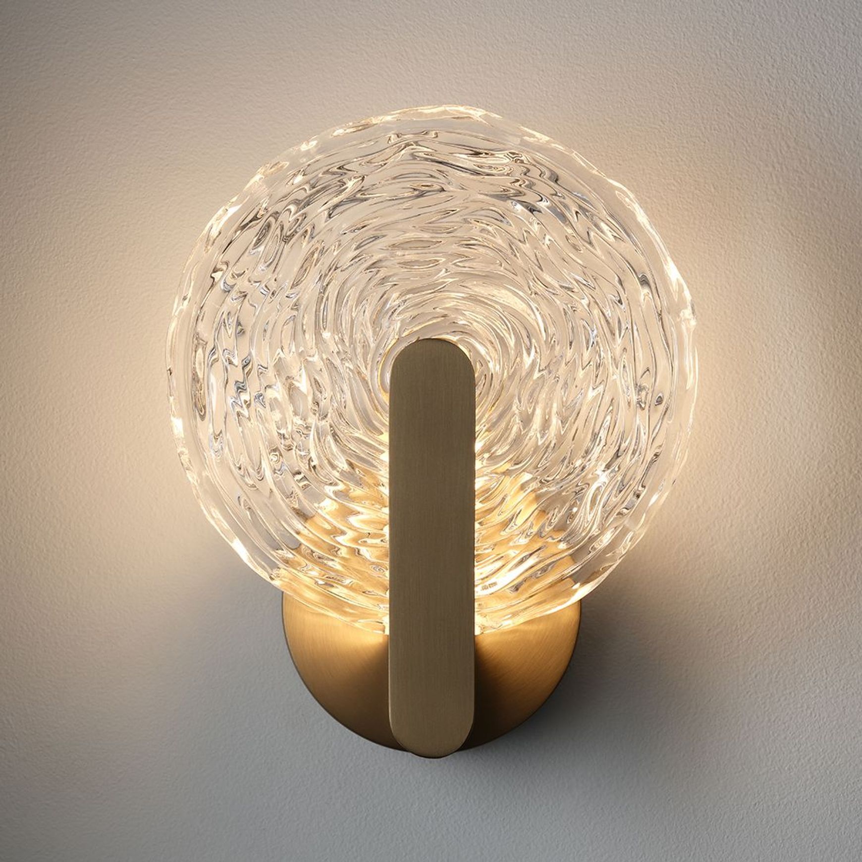 Goddess LED Glass Wall Light - 180mm in Aged Brass