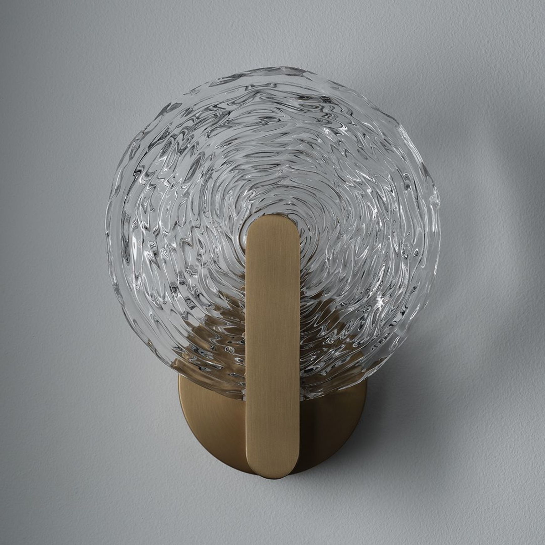 Goddess LED Glass Wall Light - 180mm in Aged Brass