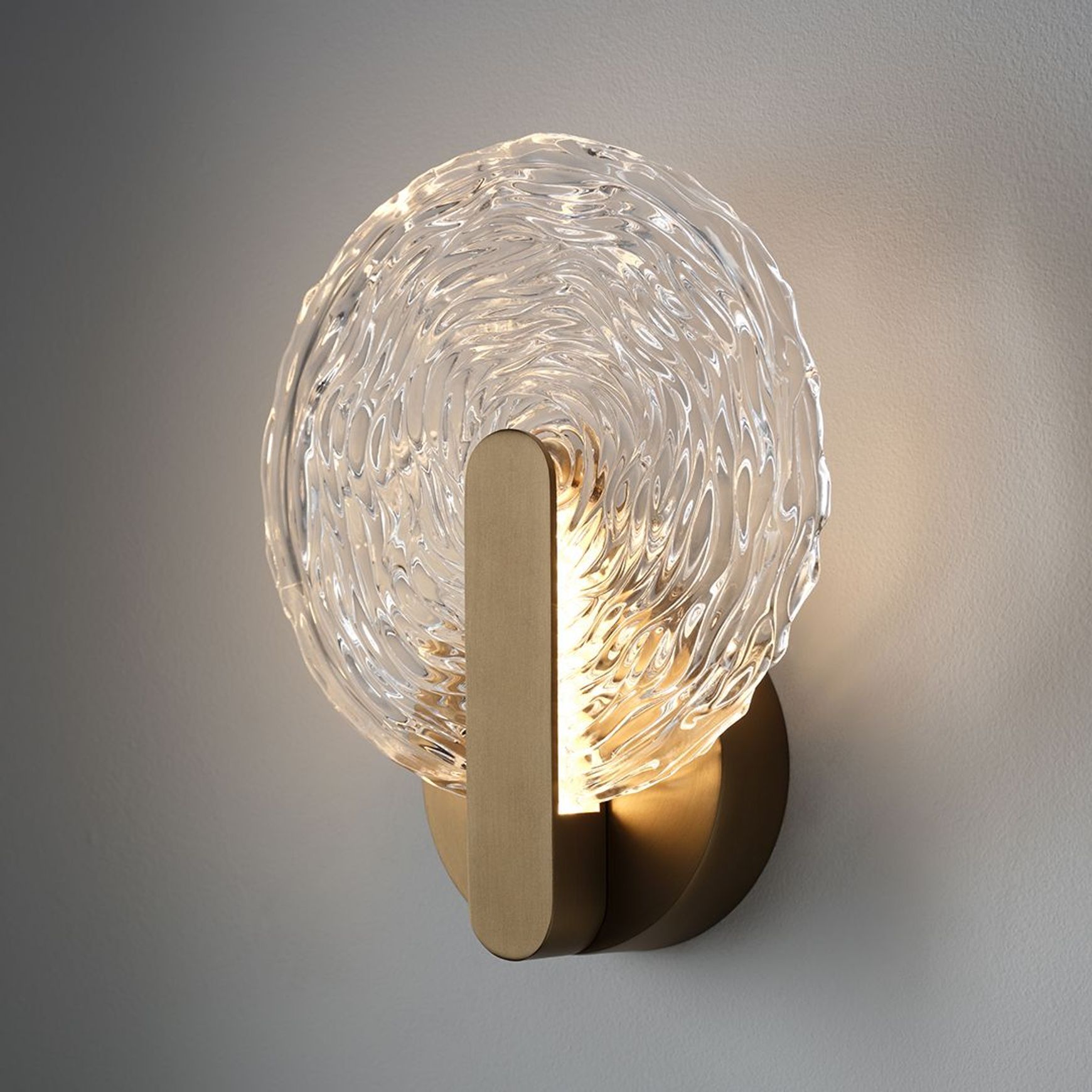 Goddess LED Glass Wall Light - 180mm in Aged Brass