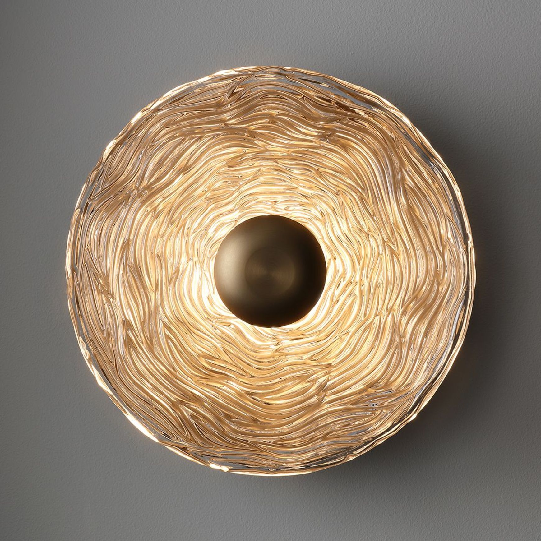 Goddess LED Glass Wall Light - 255mm in Aged Brass