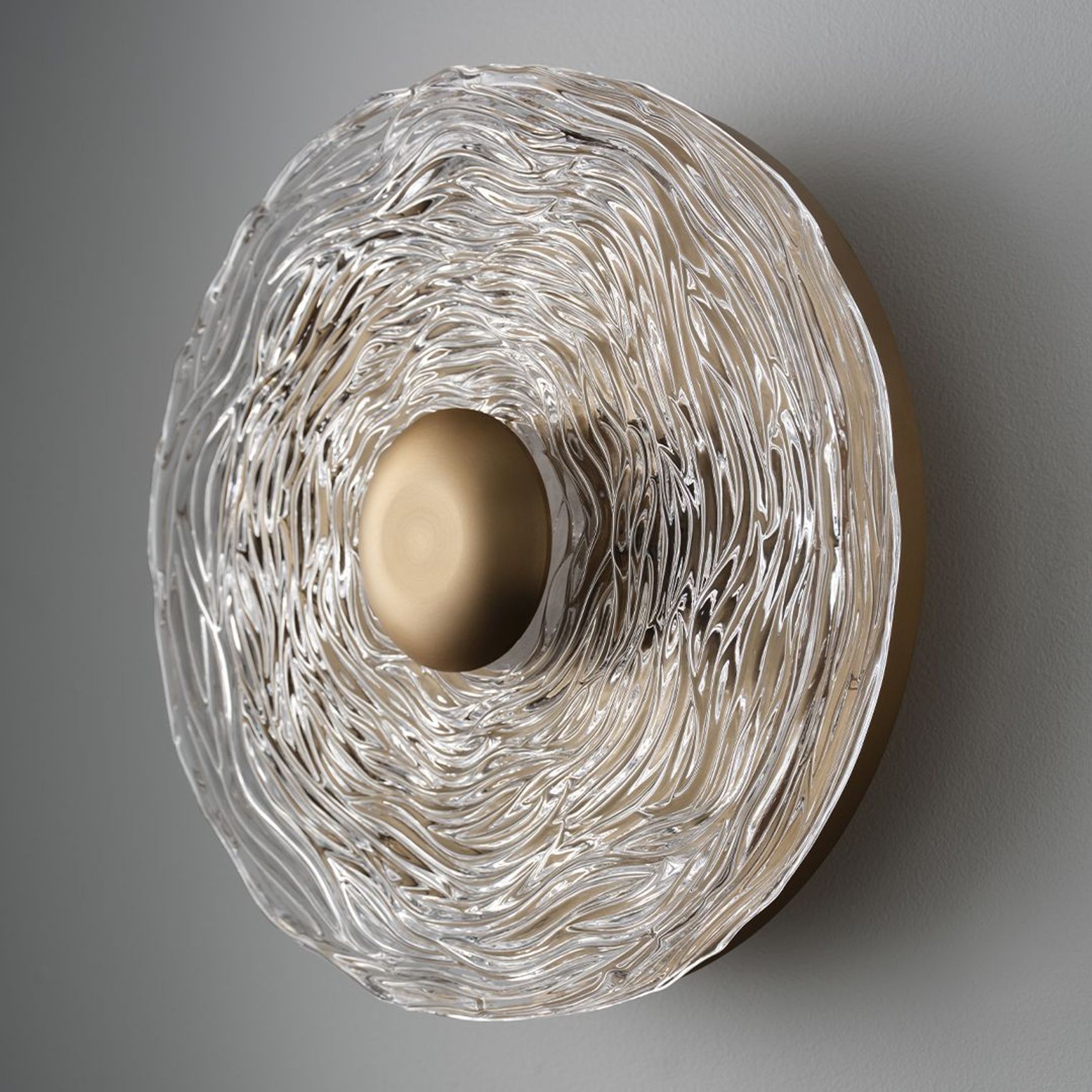 Goddess LED Glass Wall Light - 255mm in Aged Brass