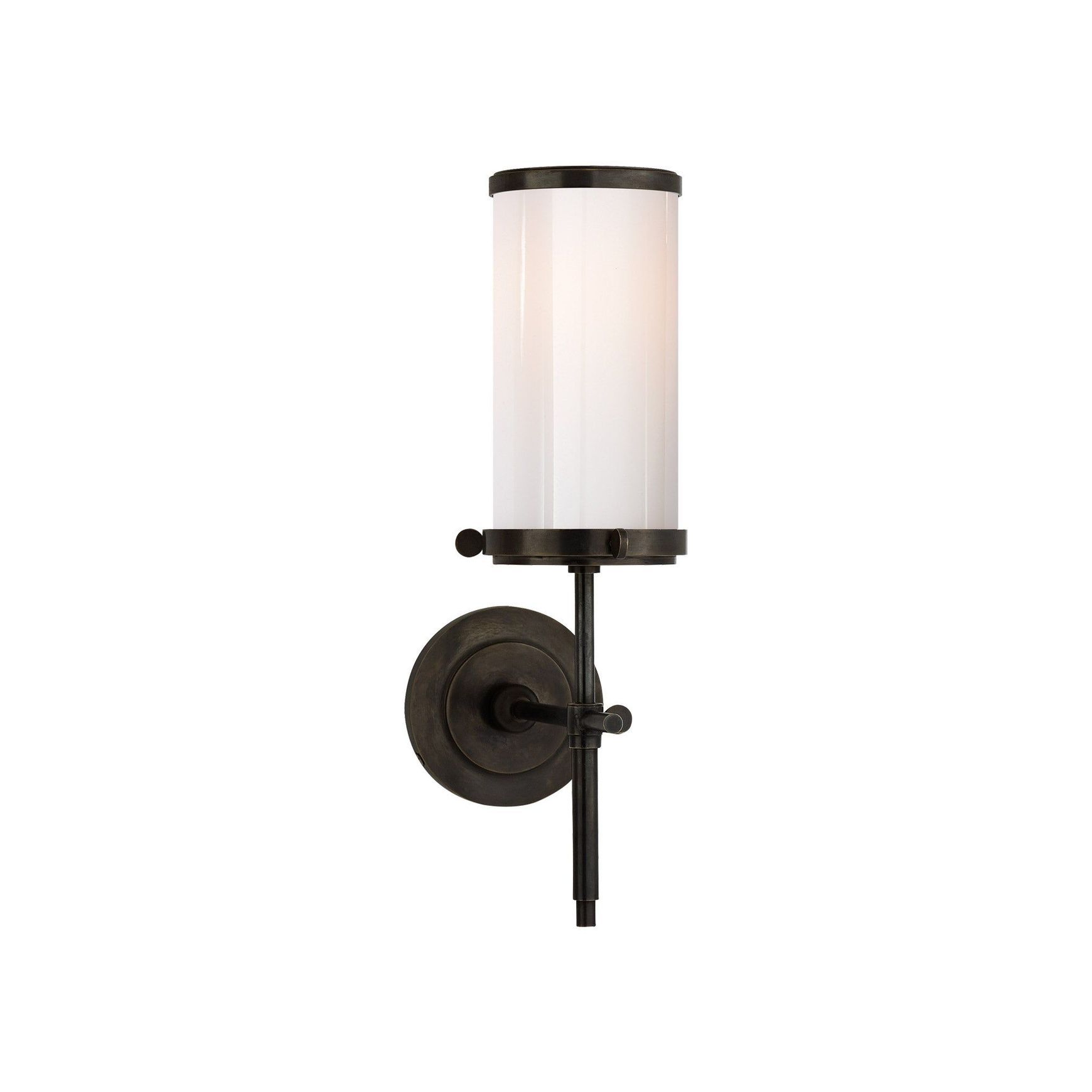 Thomas Obrien Bryant Bath Sconce With White Glass