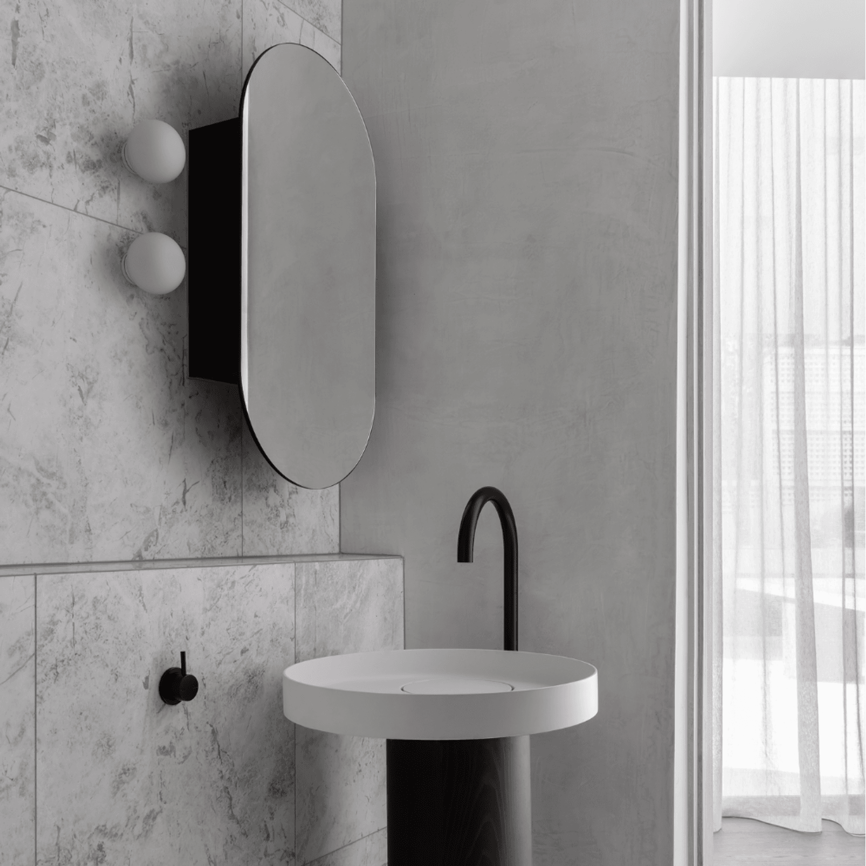 Bagno Opal Sphere Wall Light - 110mm in White