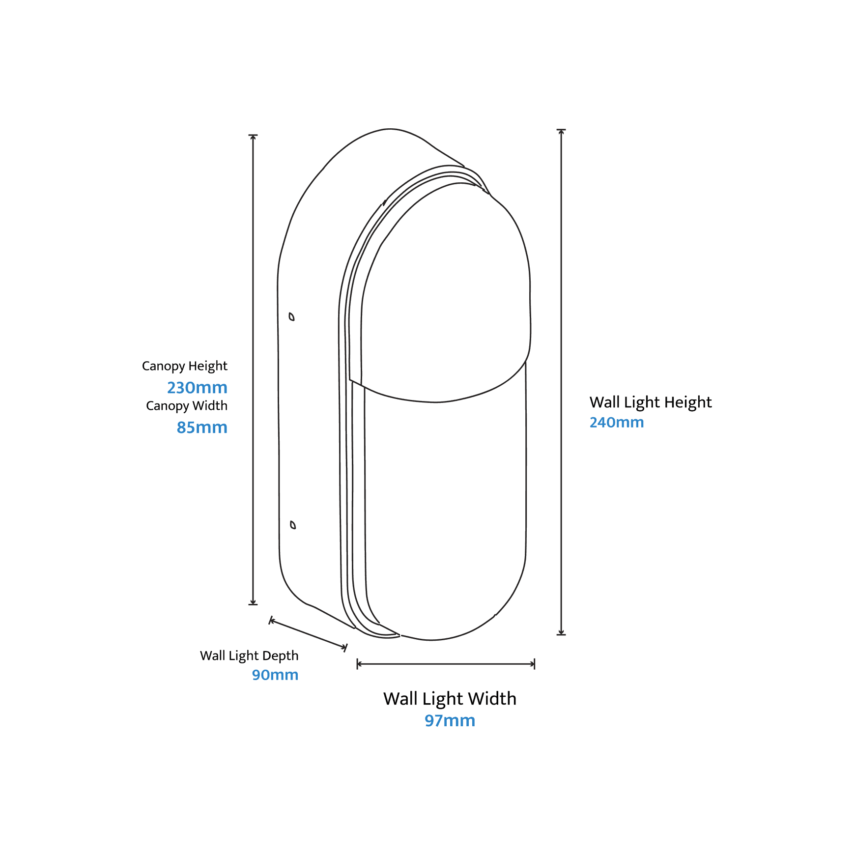 Drift Aluminium Wall Light