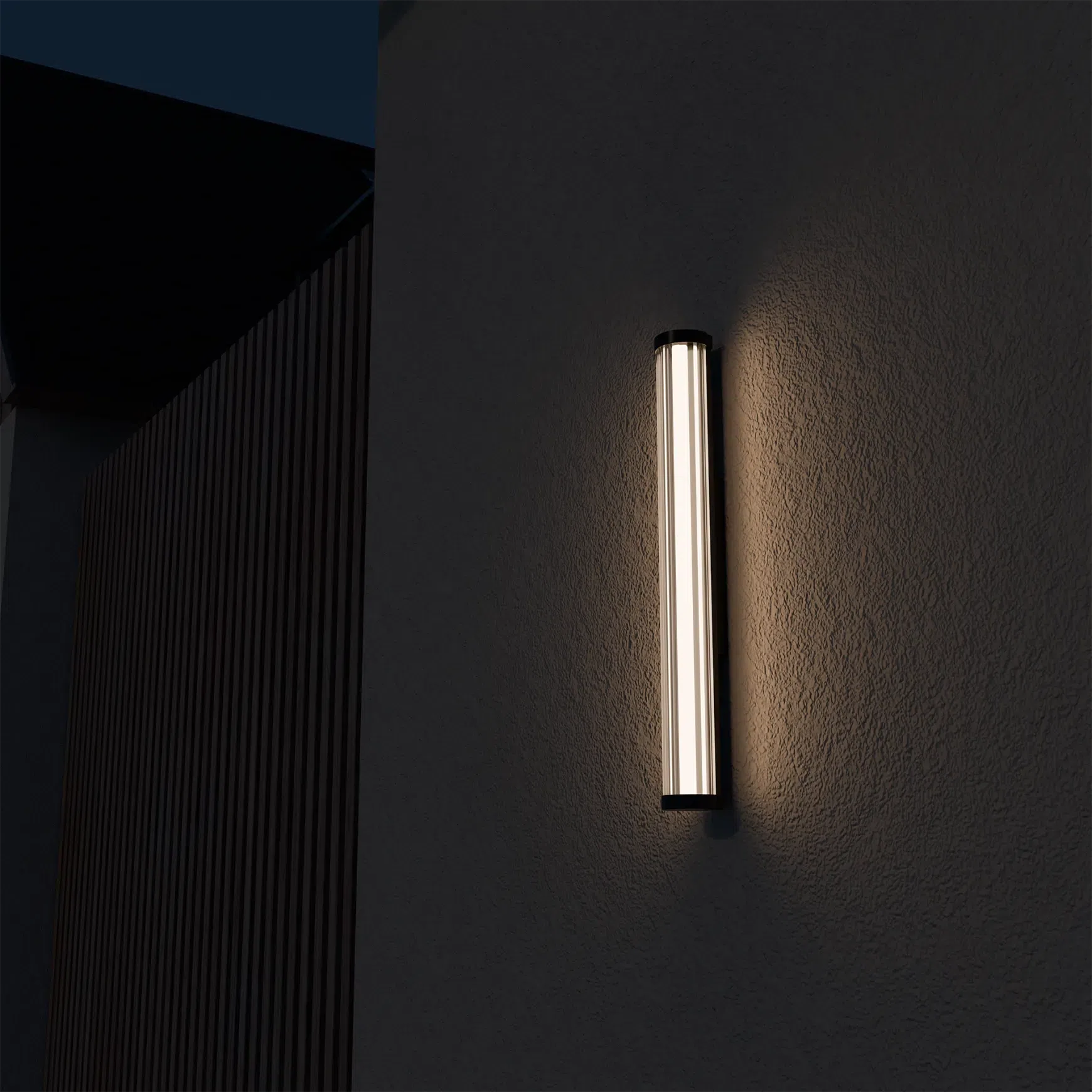 Junco IP65 Fluted Hand-Blown Glass LED Batten Light
