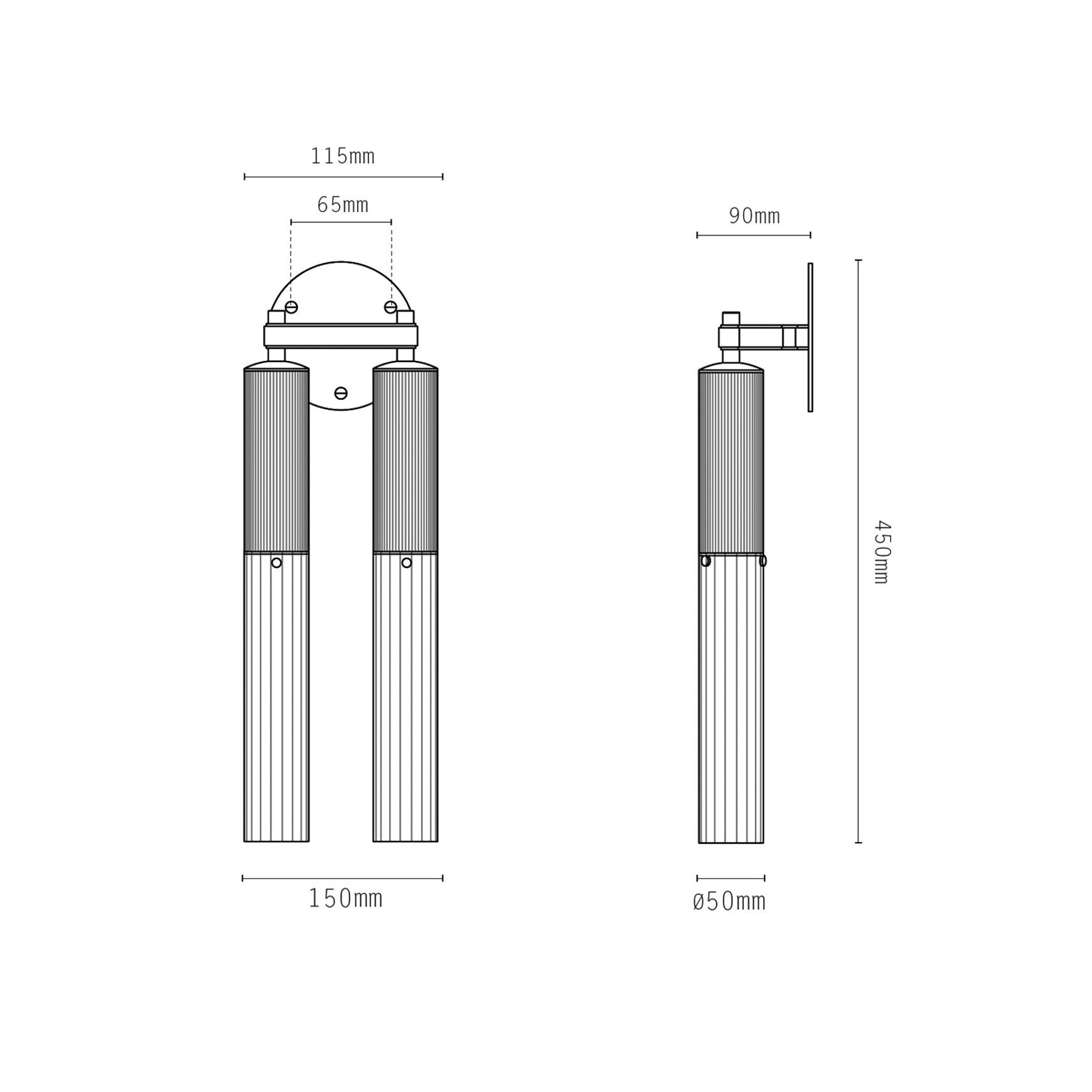 Flume Alabaster Double Wall Light