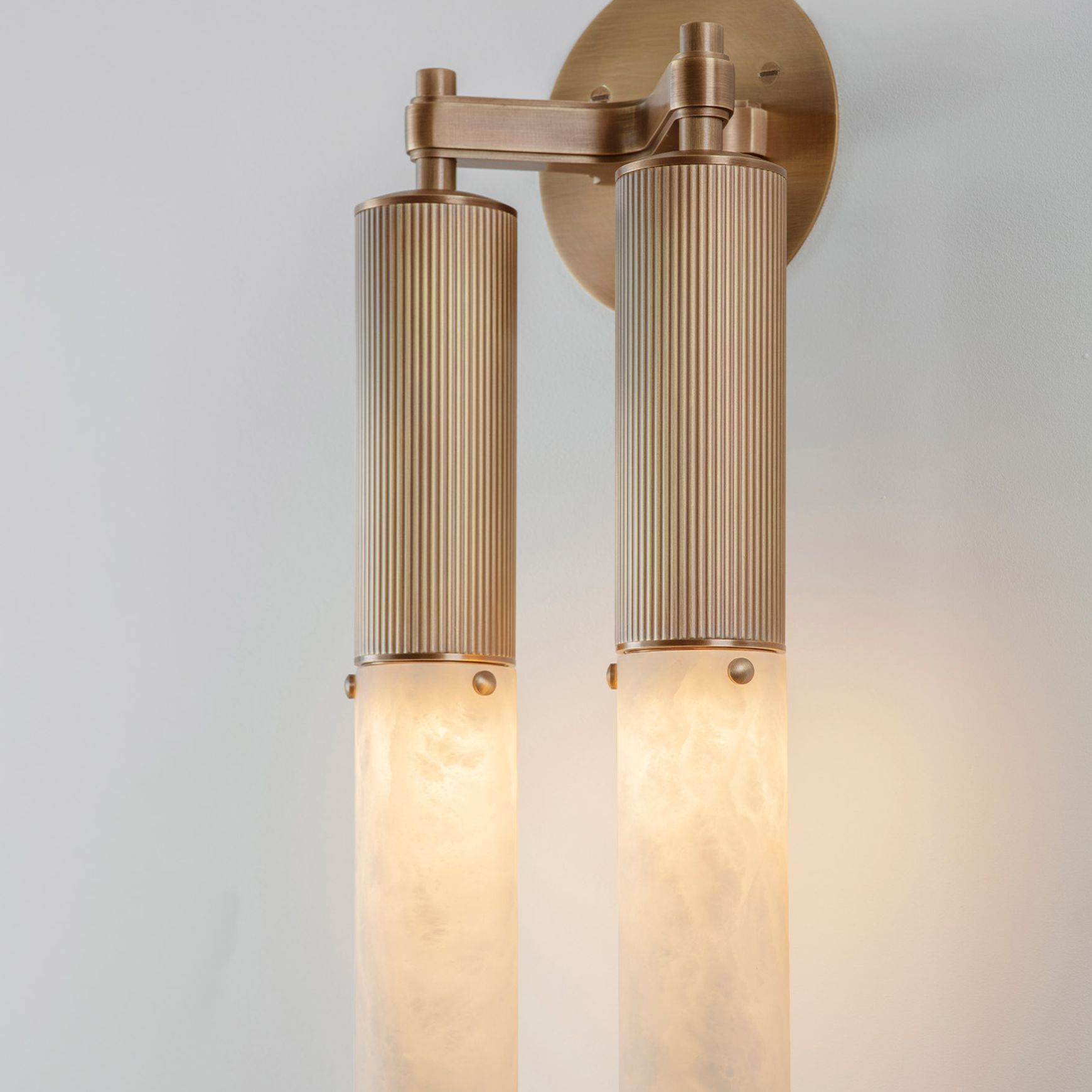 Flume Alabaster Double Wall Light