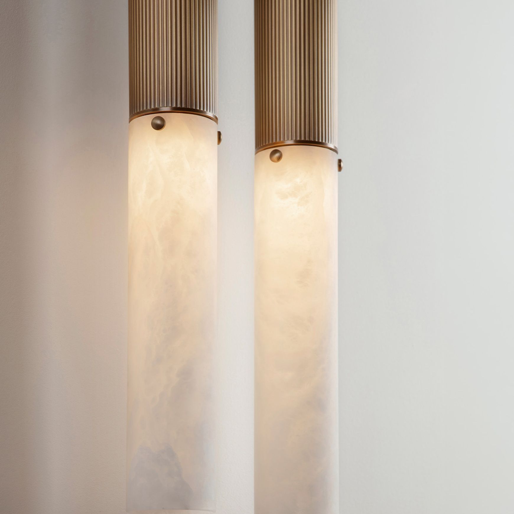 Flume Alabaster Double Wall Light