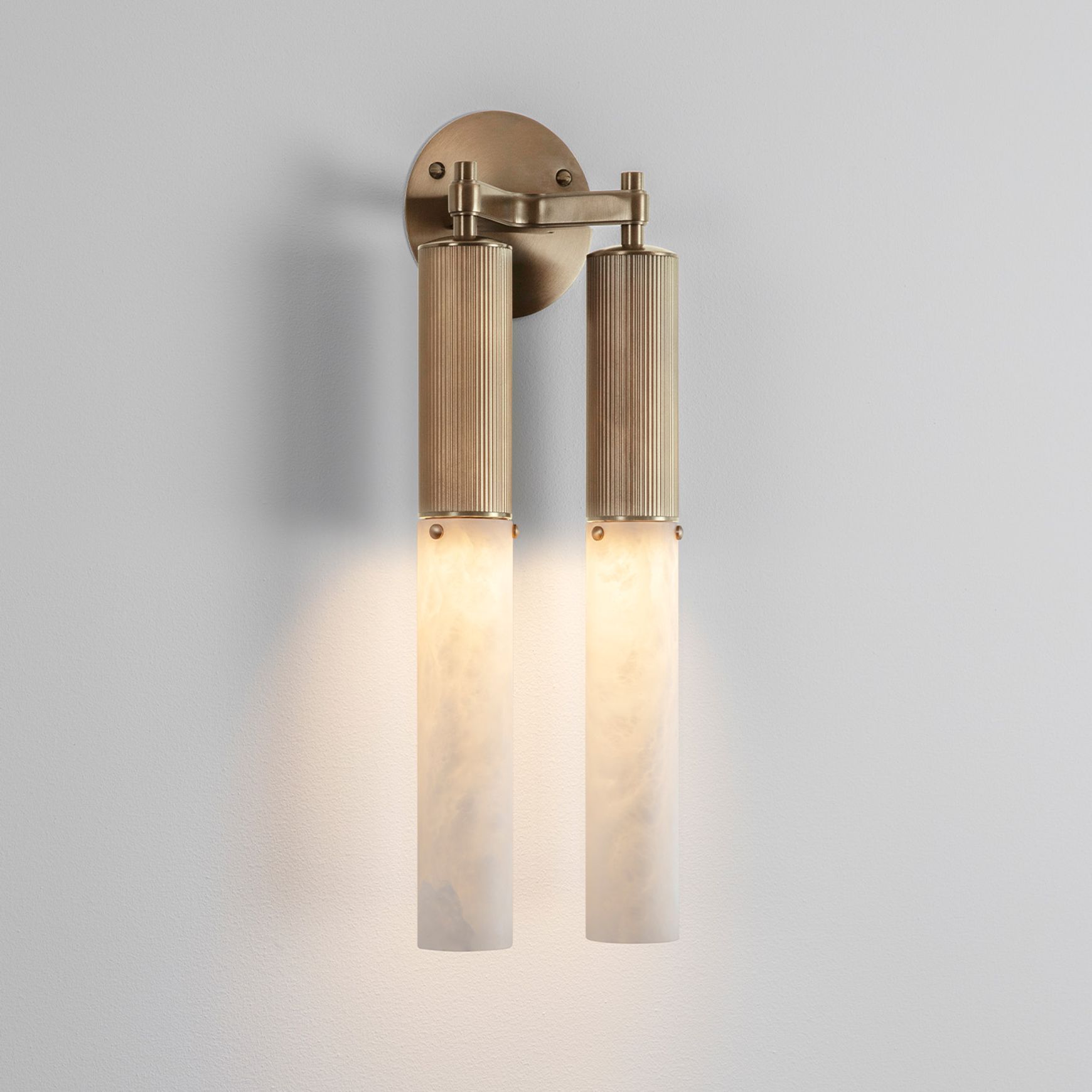 Flume Alabaster Double Wall Light