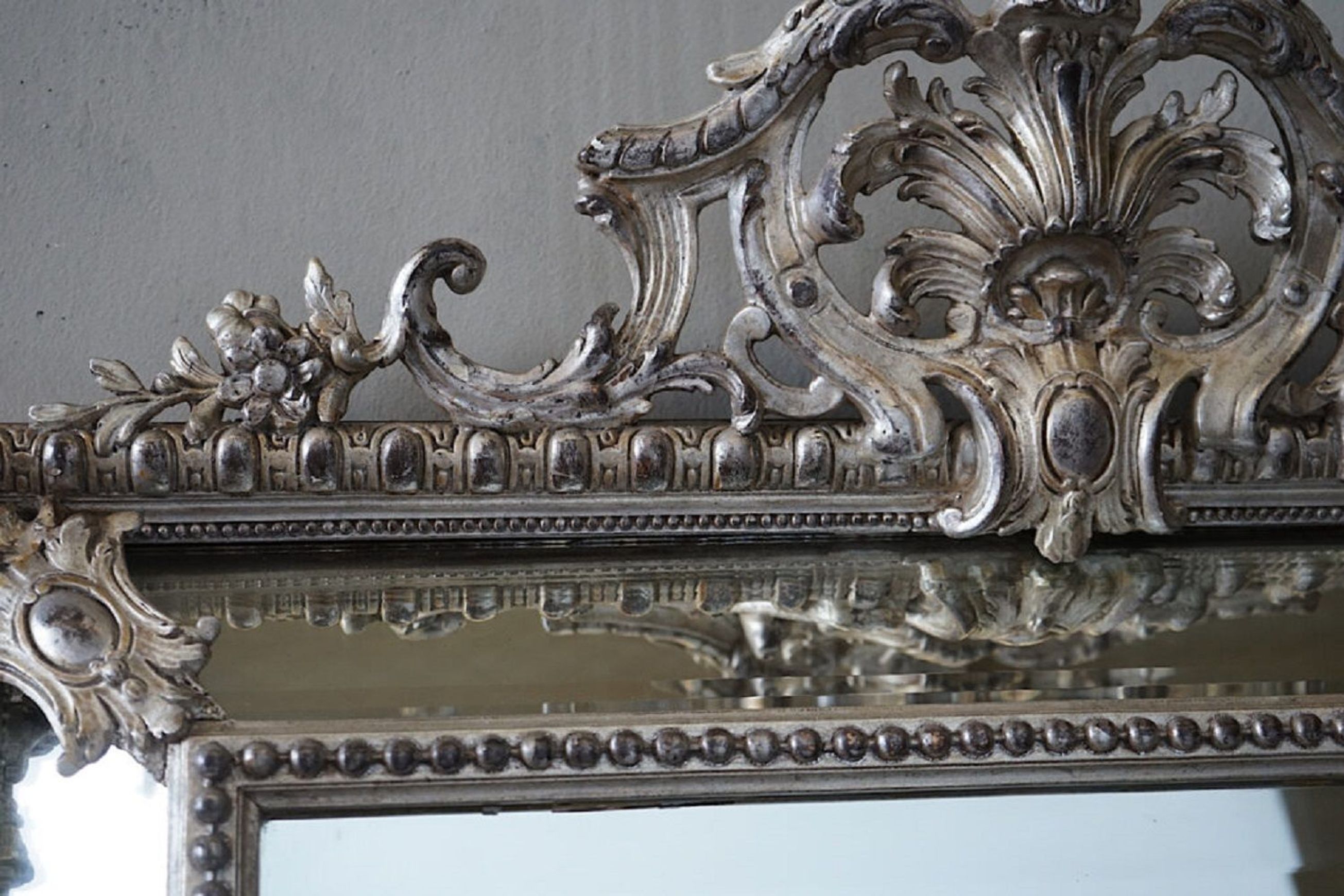 Antique French Régence Silver Mirror