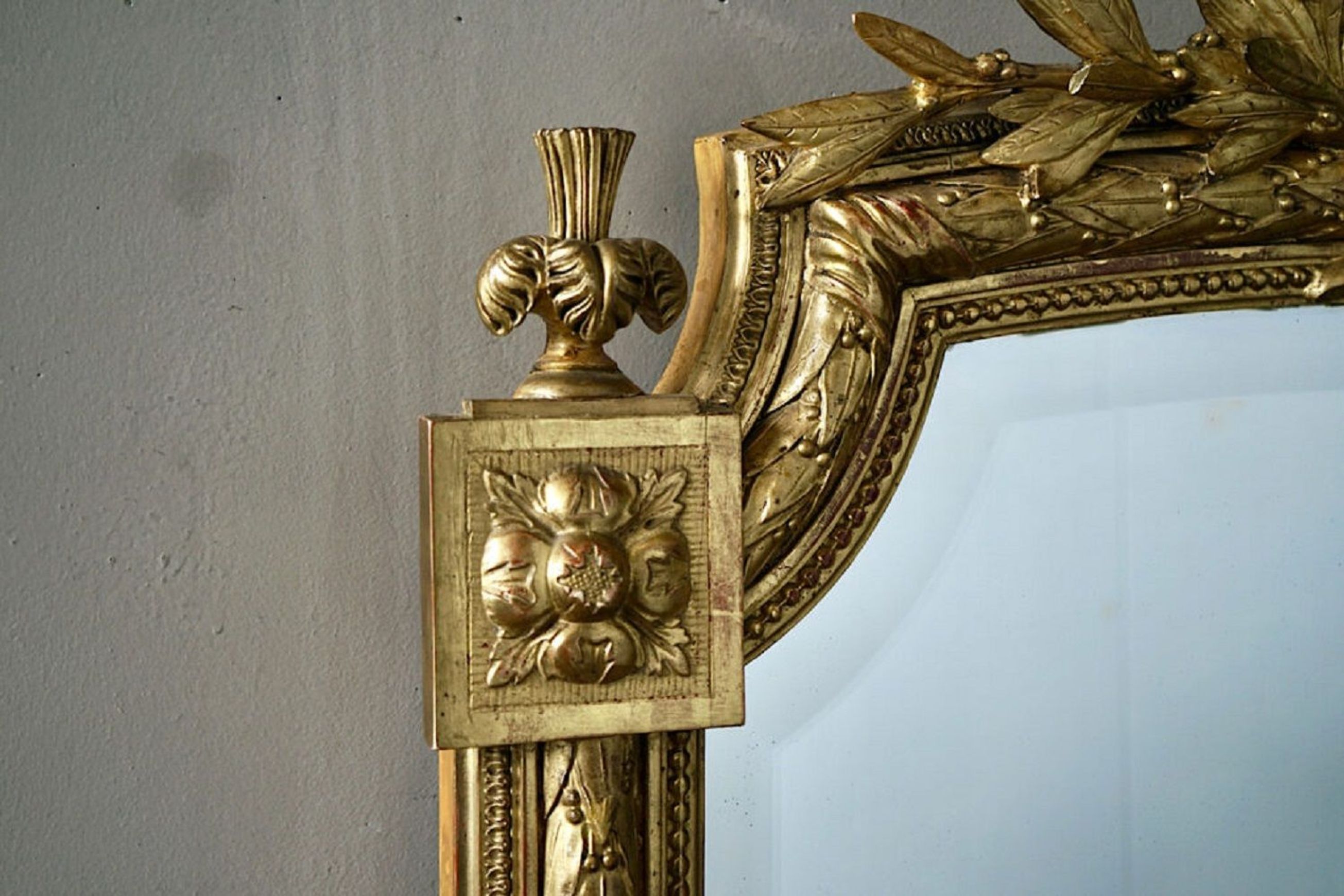 French Antique Louis XVI Gilded Mirror