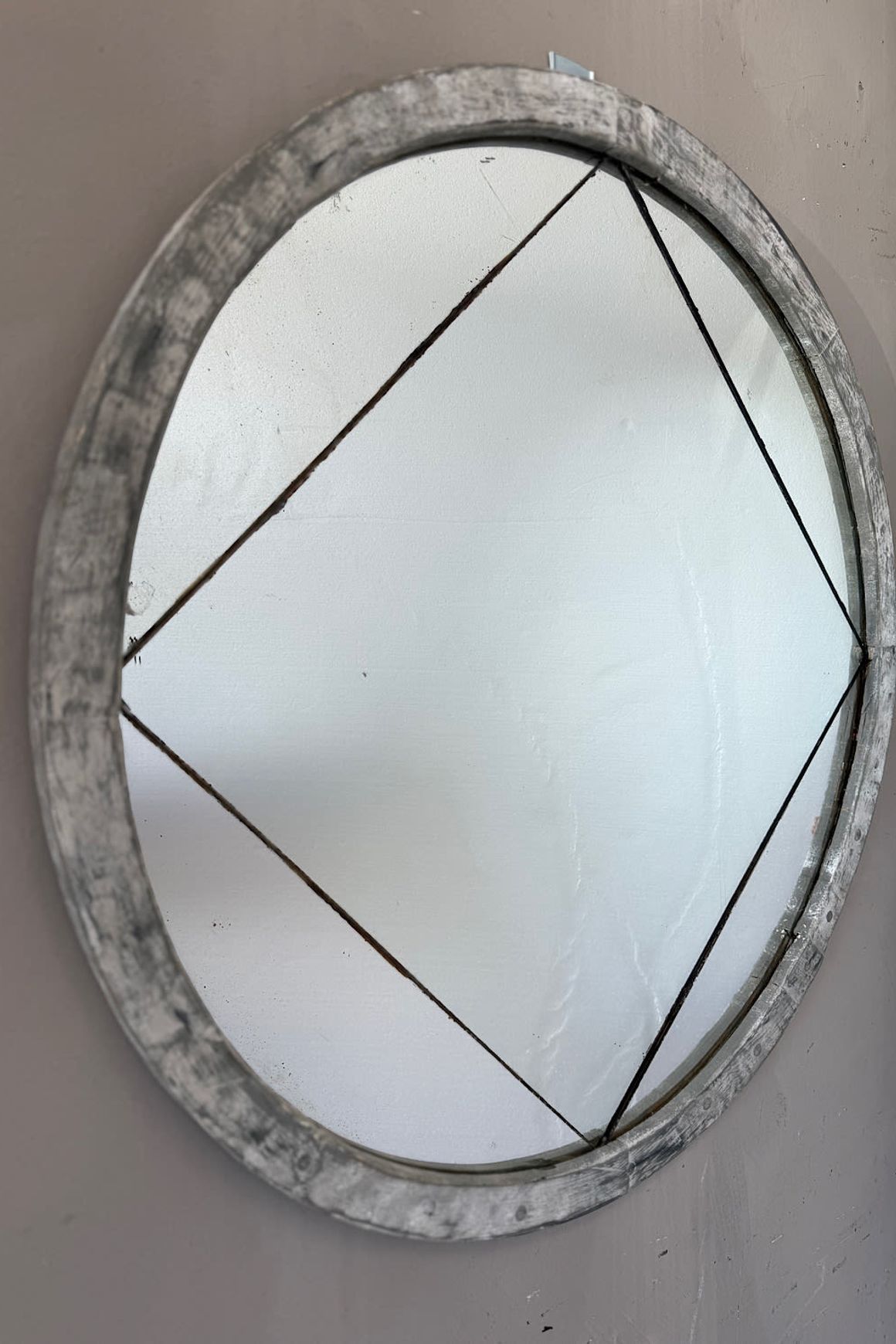 Round Painted French Mirror