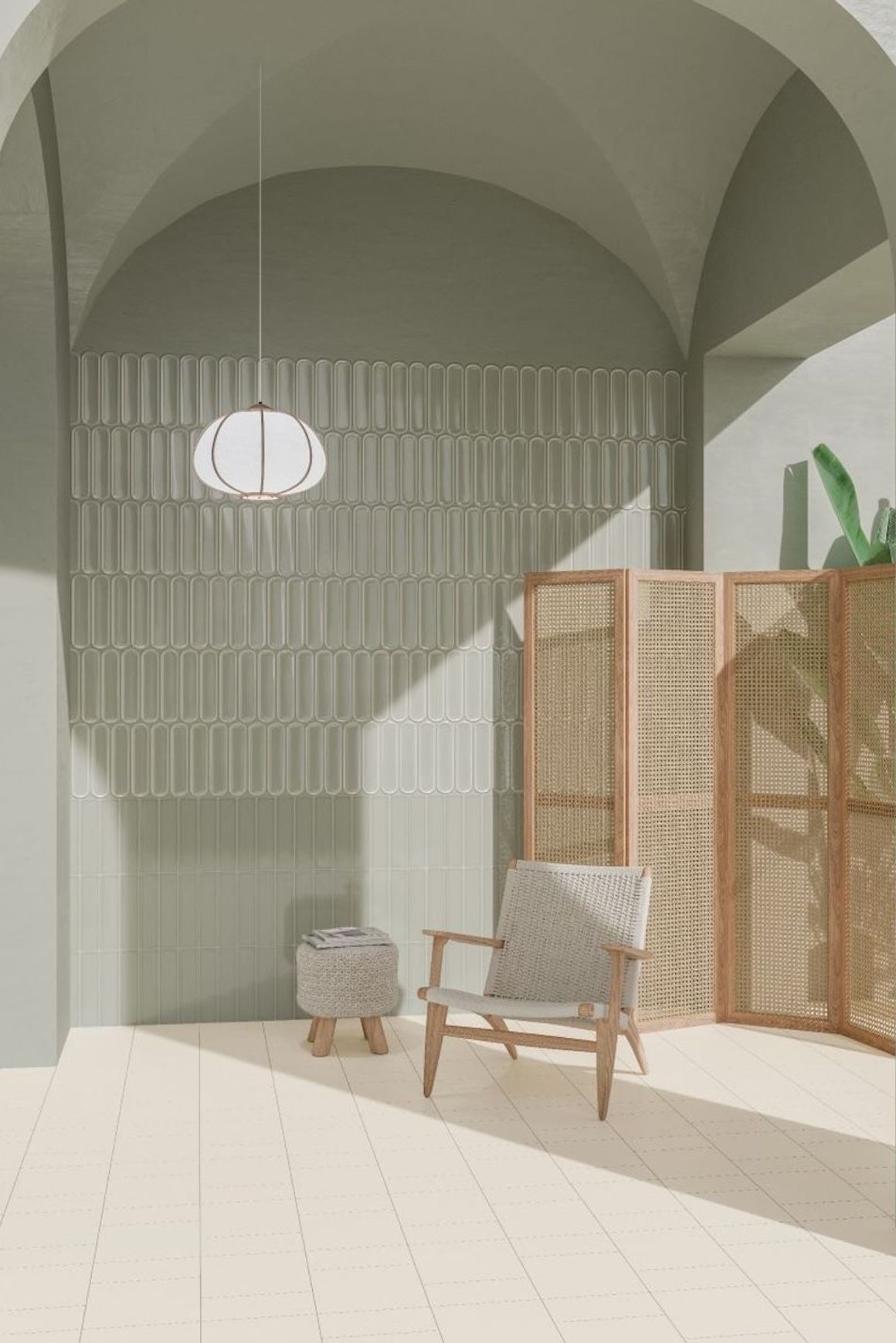 Aquarelle O Mint Grey Wall Tiles