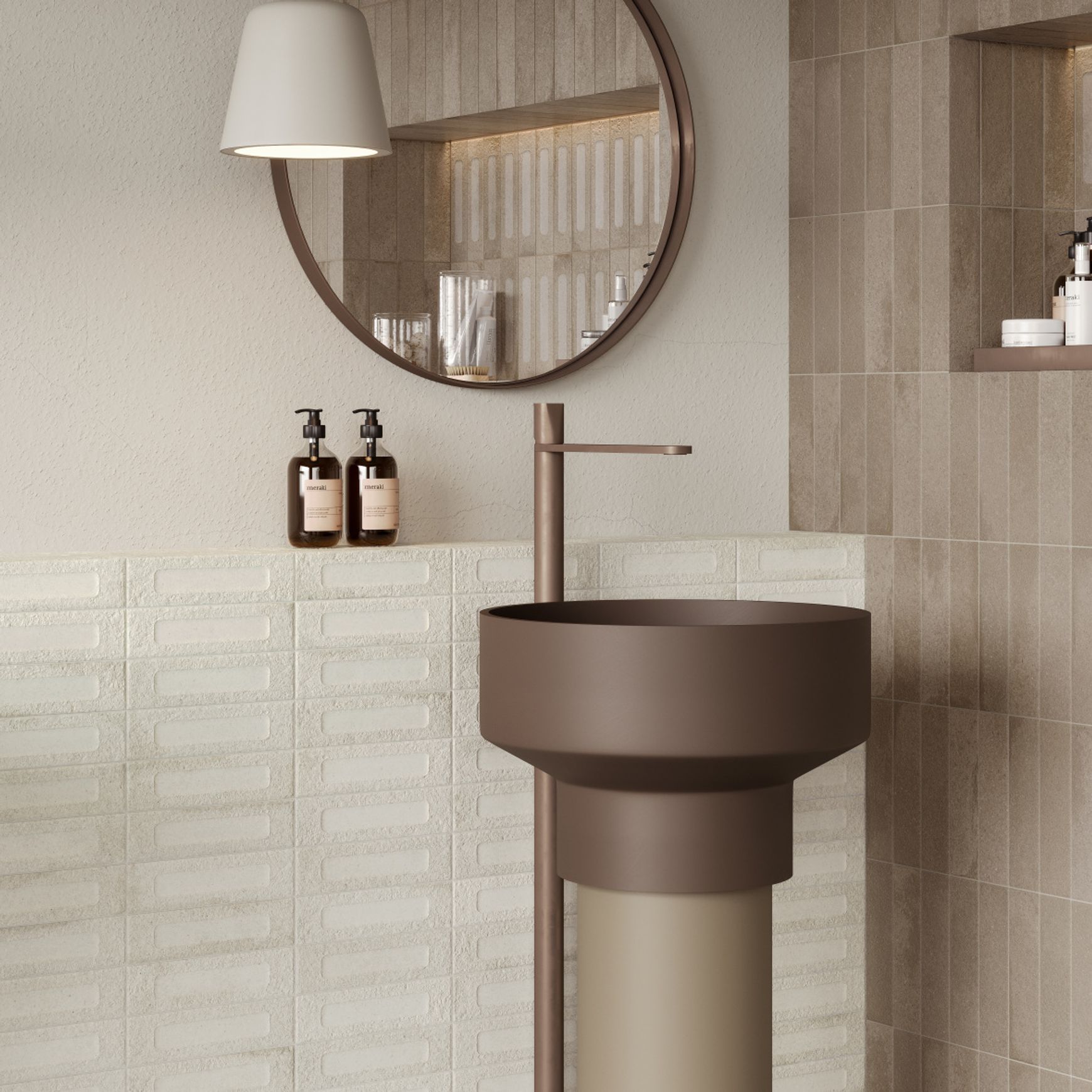 Cinder Brick Salt 3D | Perini Tiles