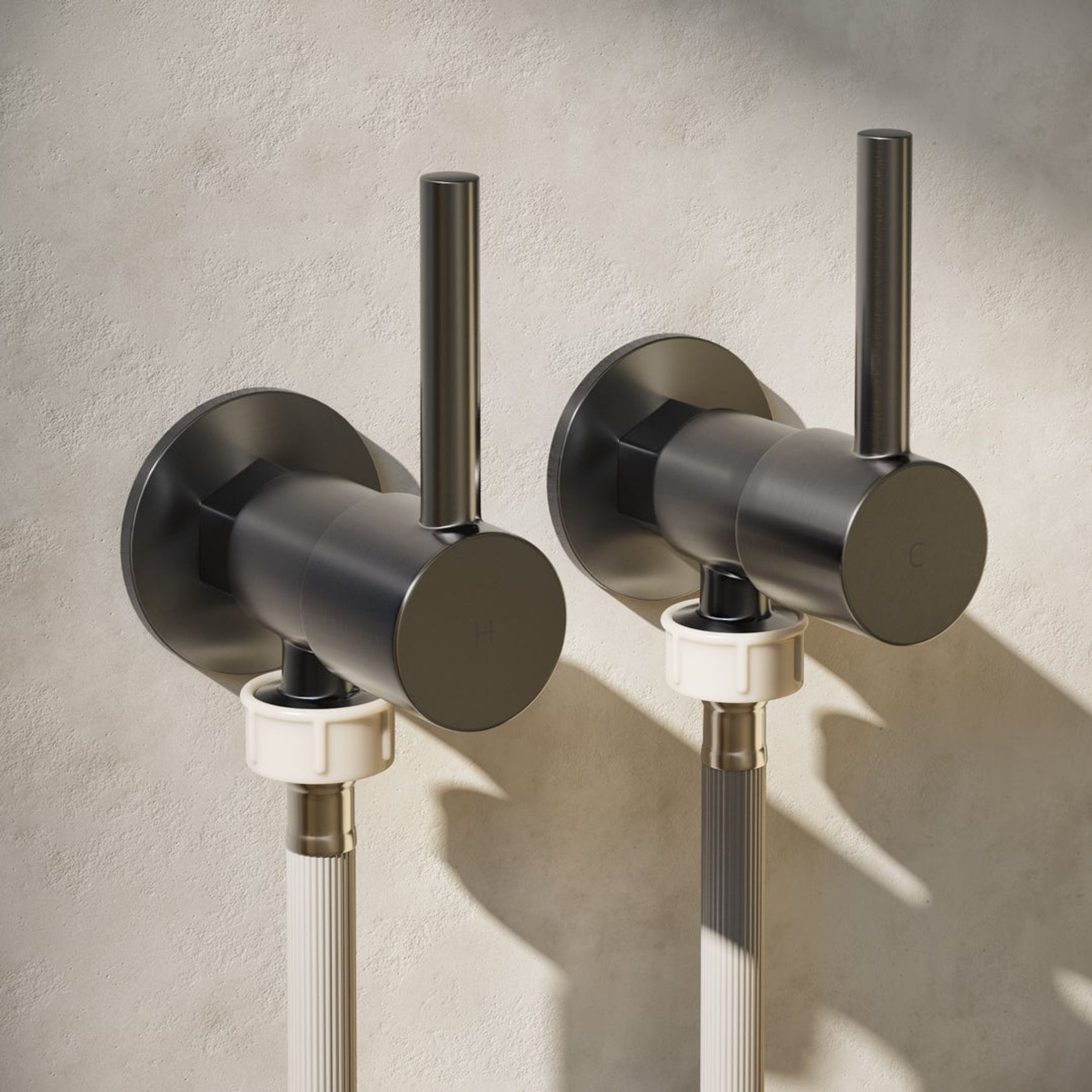 Elysian Washing Machine Stops - Brushed Gunmetal