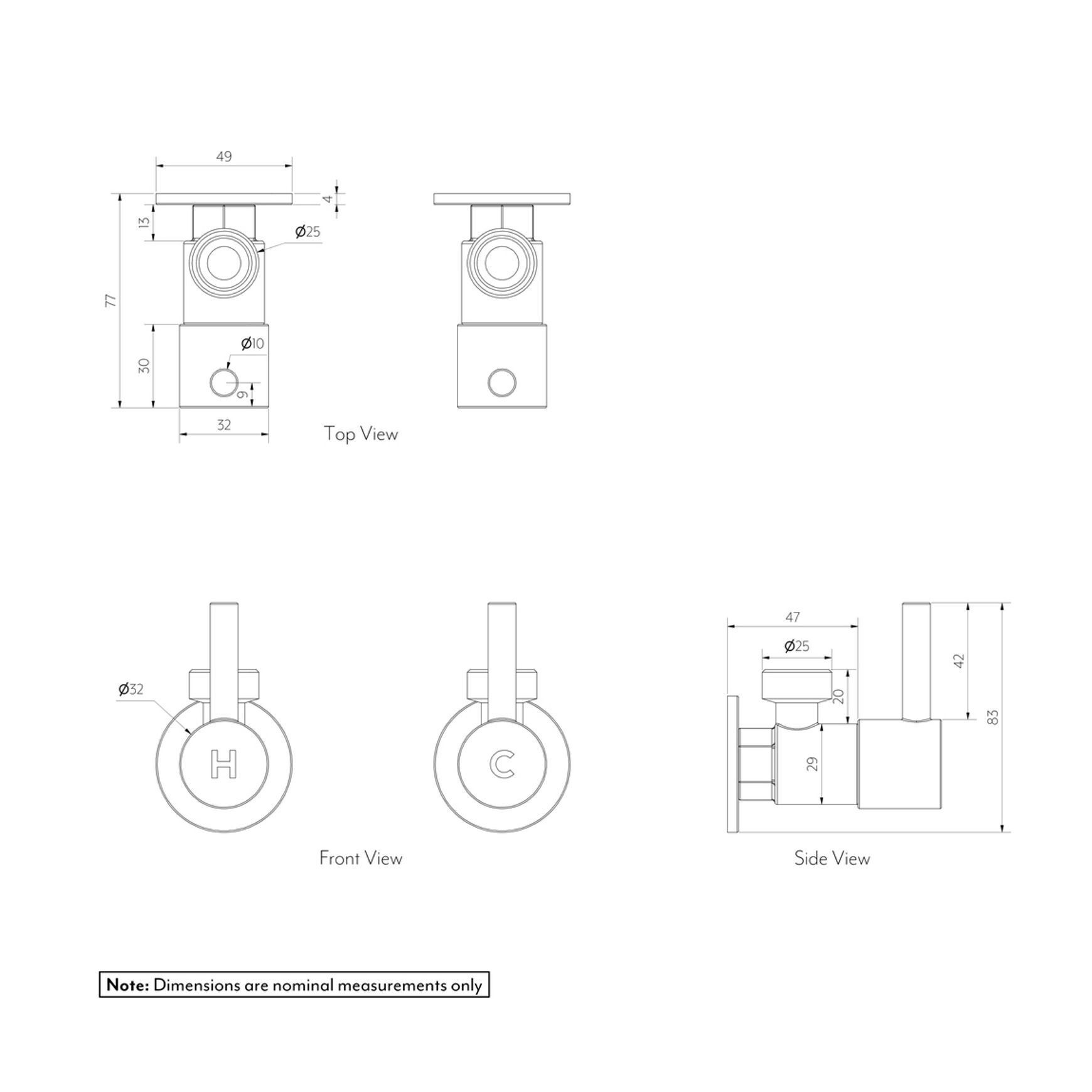 Elysian Washing Machine Stops - Brushed Gunmetal