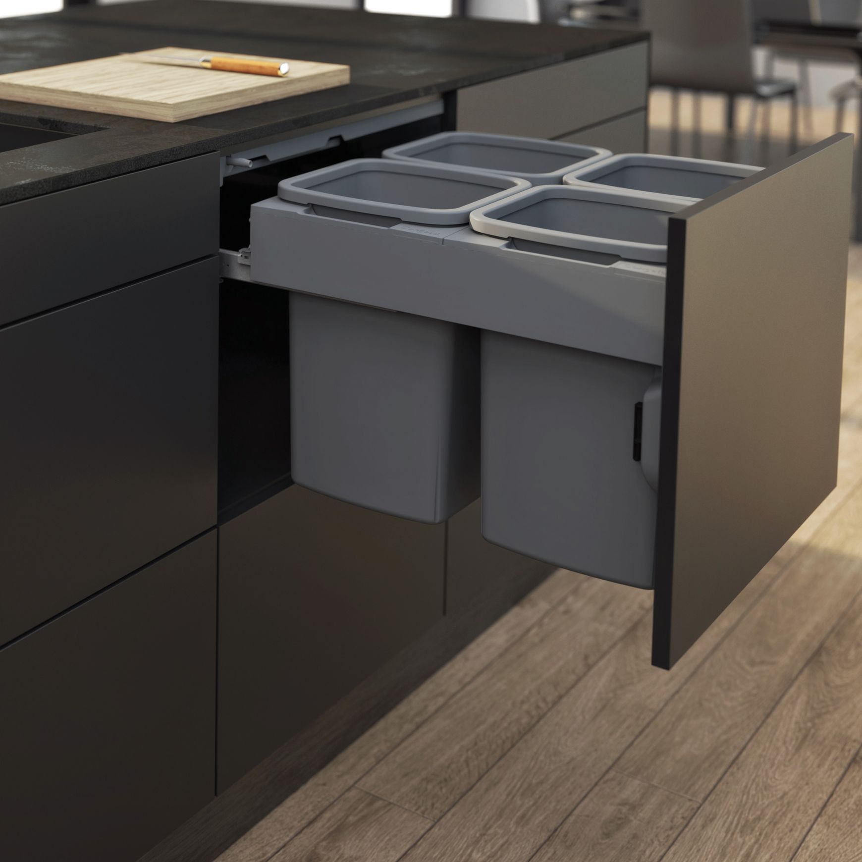 Concelo 4-in-1 Waste + Recycling Bin System