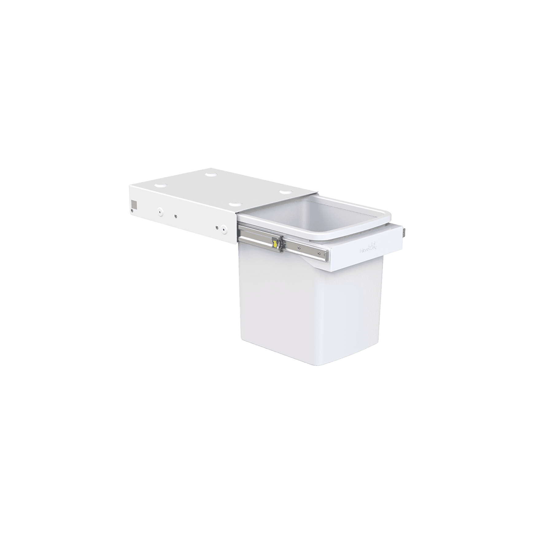 Hideaway Compact 1 x 15L Bucket | Handle Pull | White
