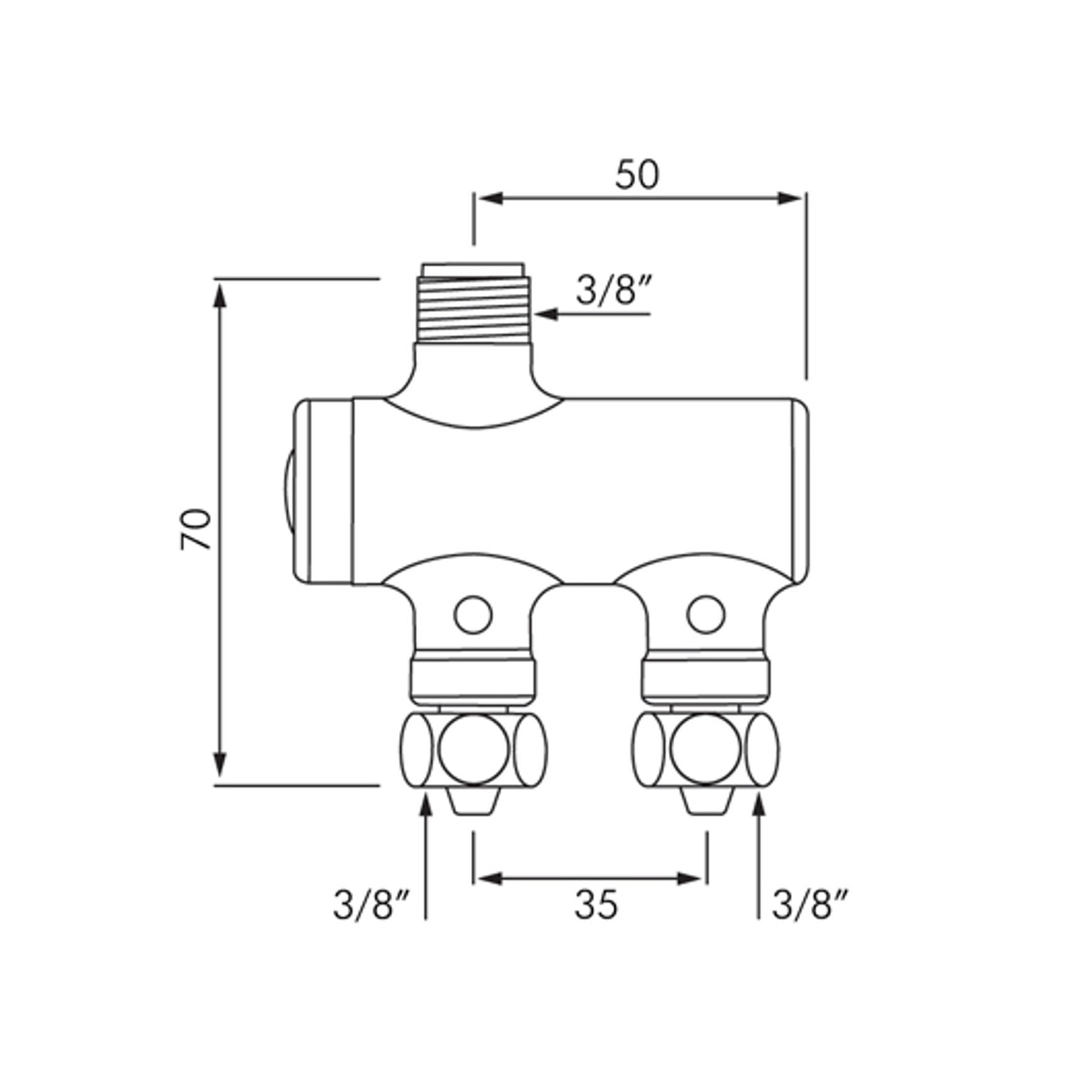 Delabie Premix 'Nano' Thermostatic Mixing Valve