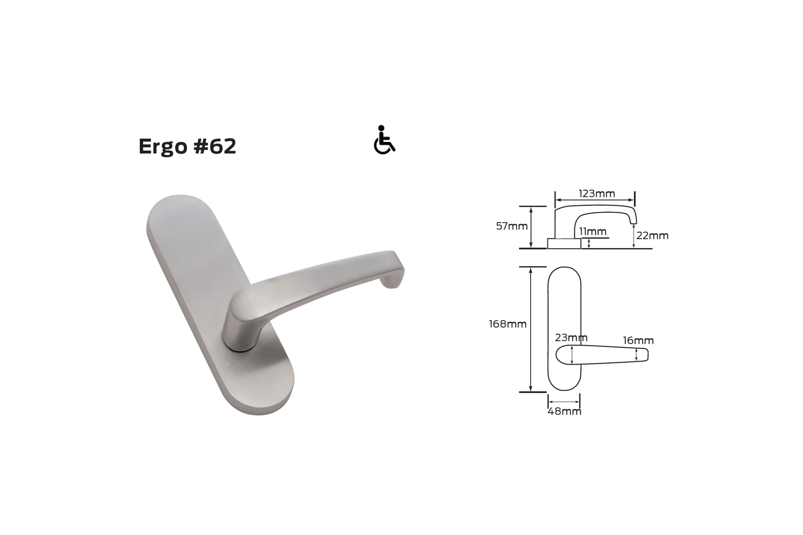 Legge 500 Series Ergo  (62) Door Furniture