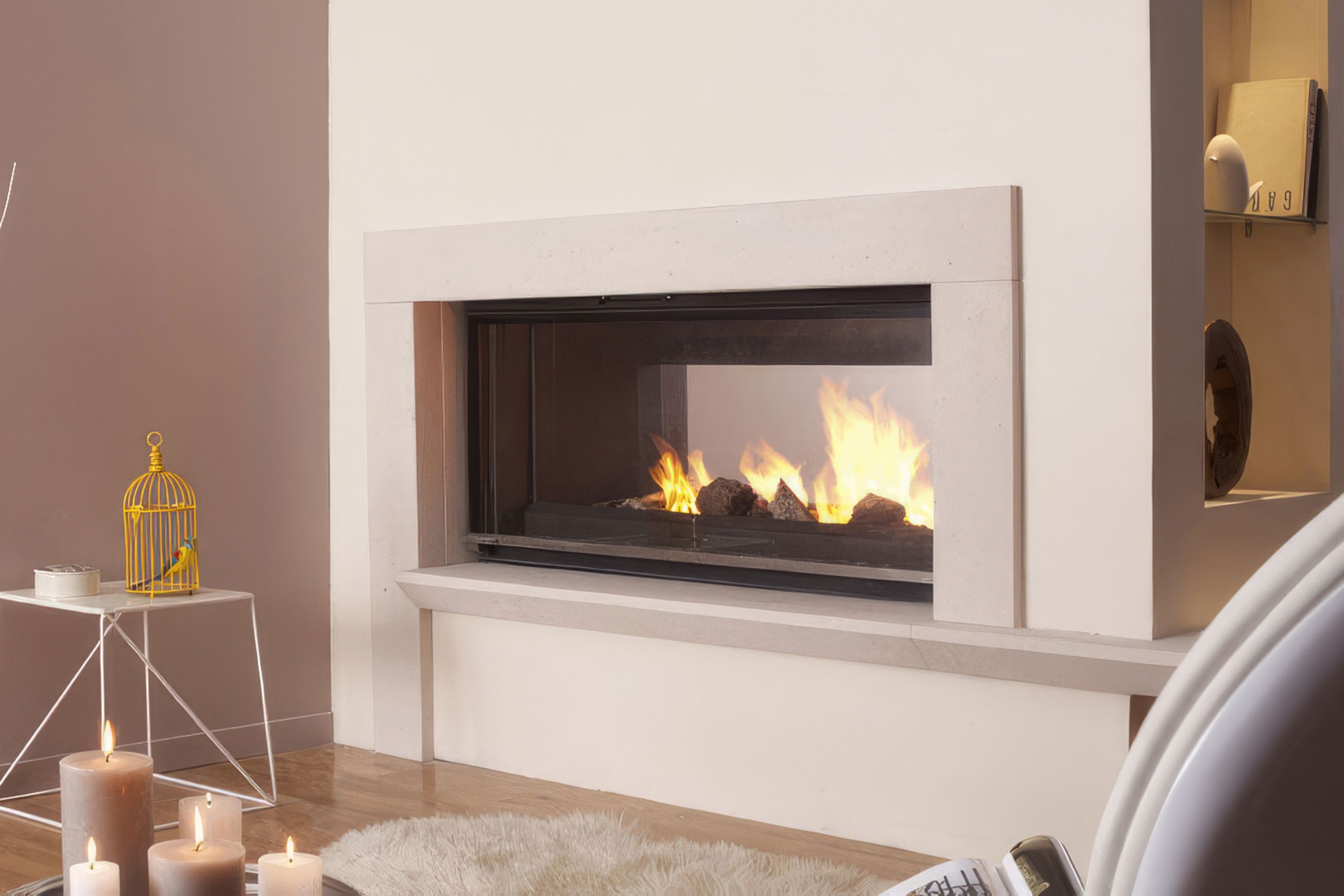 Cheminees Philippe Radiante 1200 Double Face Fireplace