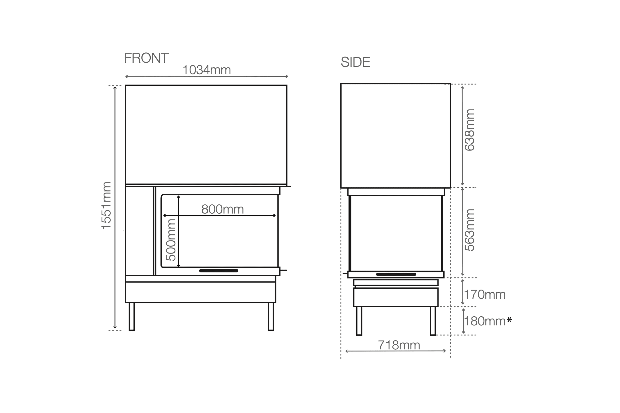 Axis EPI950 - Three Sided Wood Fireplace
