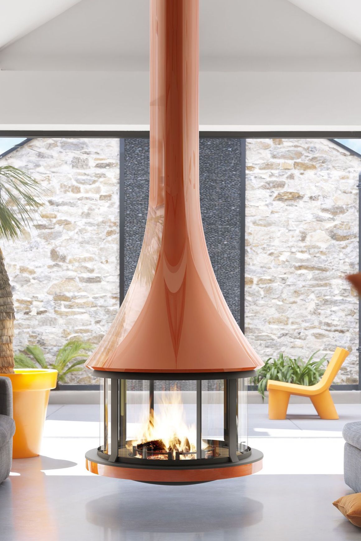 JC Bordelet Zelia 908 - Suspended Wood Fireplace