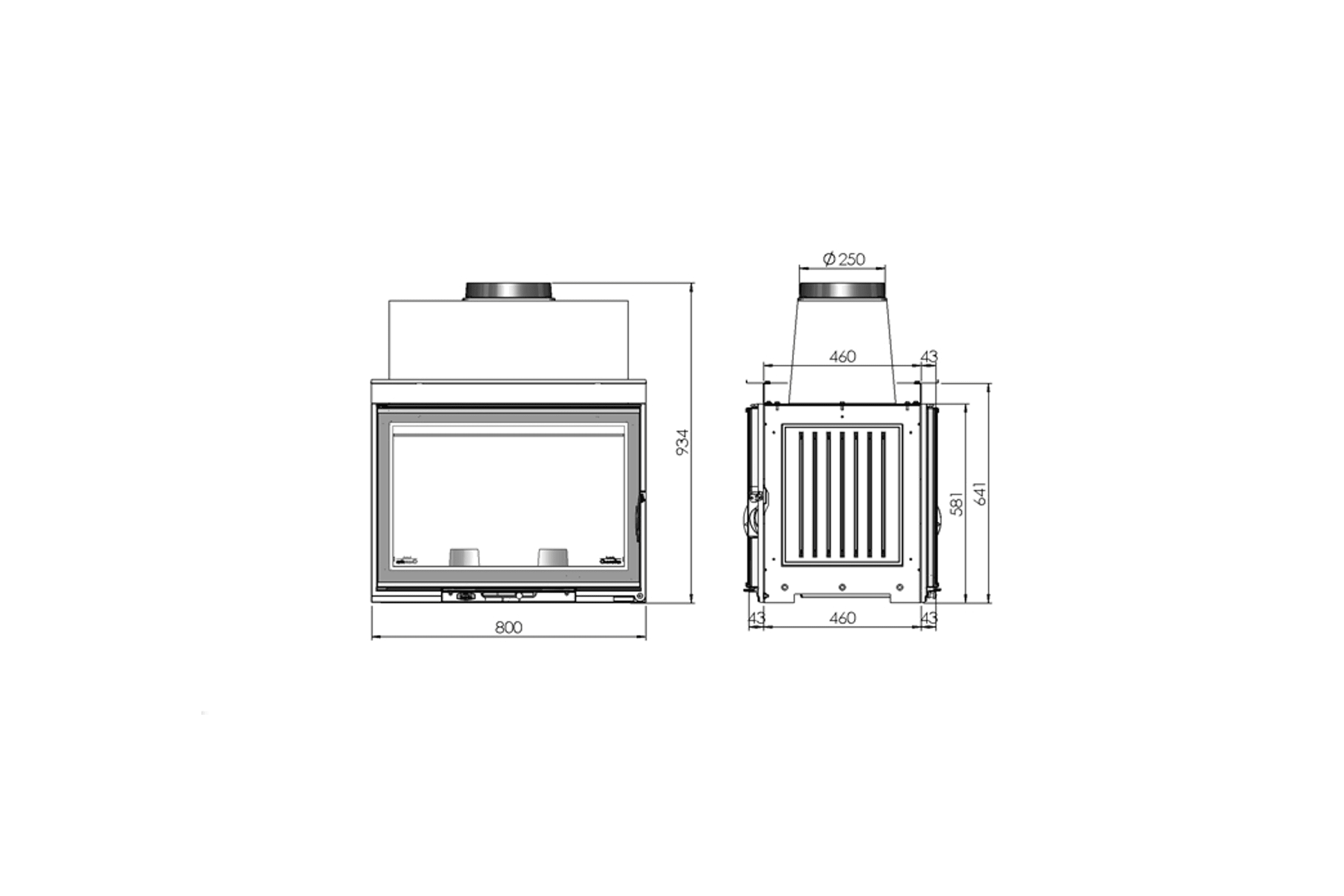 Cheminee Chazelles CDF800L Radiant Wood Fireplace