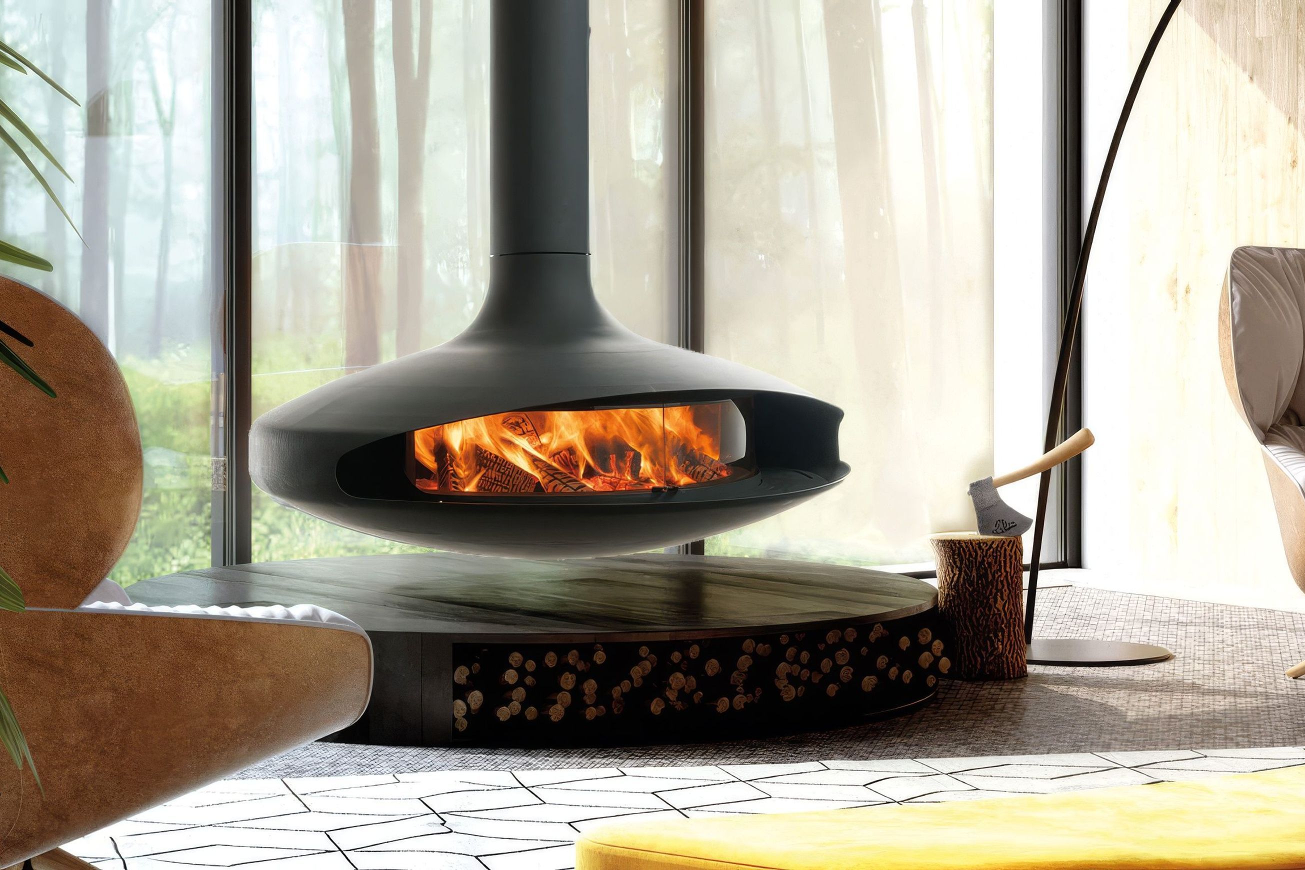 Gyrofocus Suspended Fireplace
