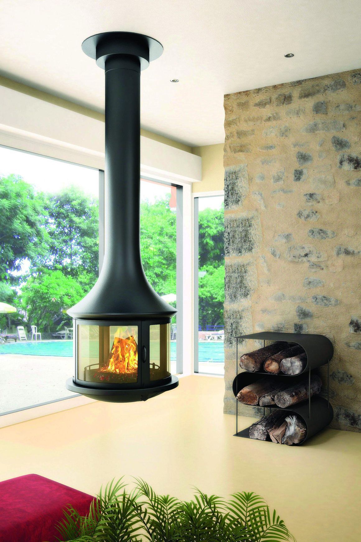 Jc Bordelet Lea 998 Suspended Fireplace