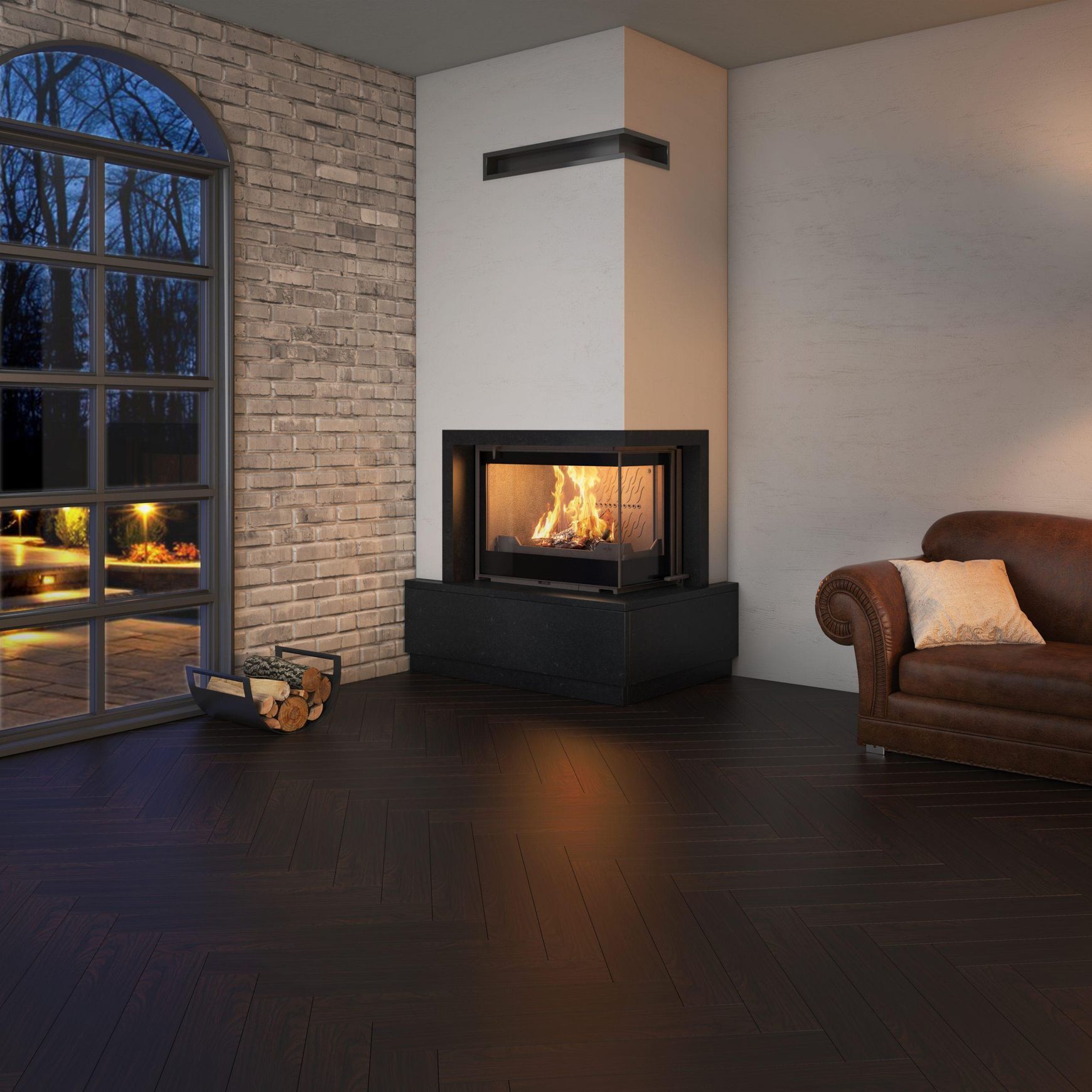 Seguin Europa 7 Right Hand Corner Cast Iron Fireplace