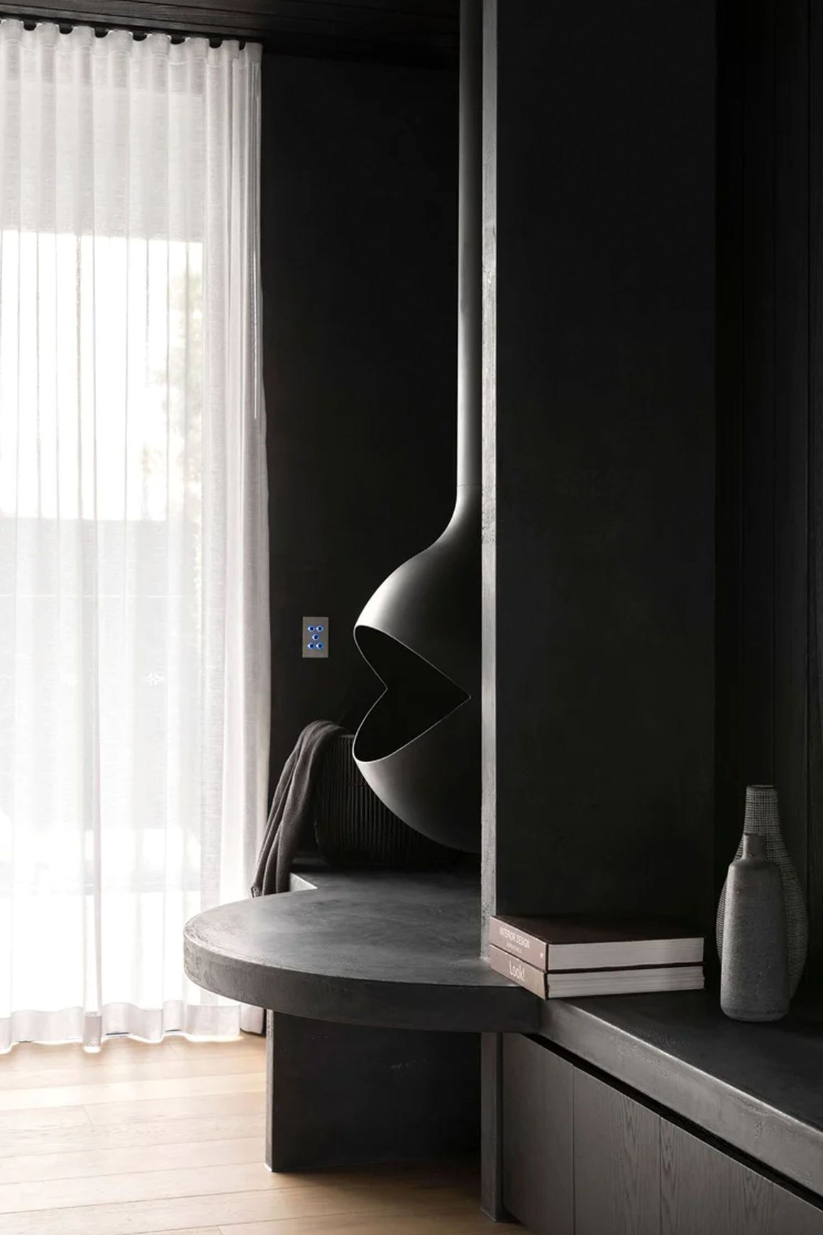 Zen Occhio Wood Burning Suspended Fireplace
