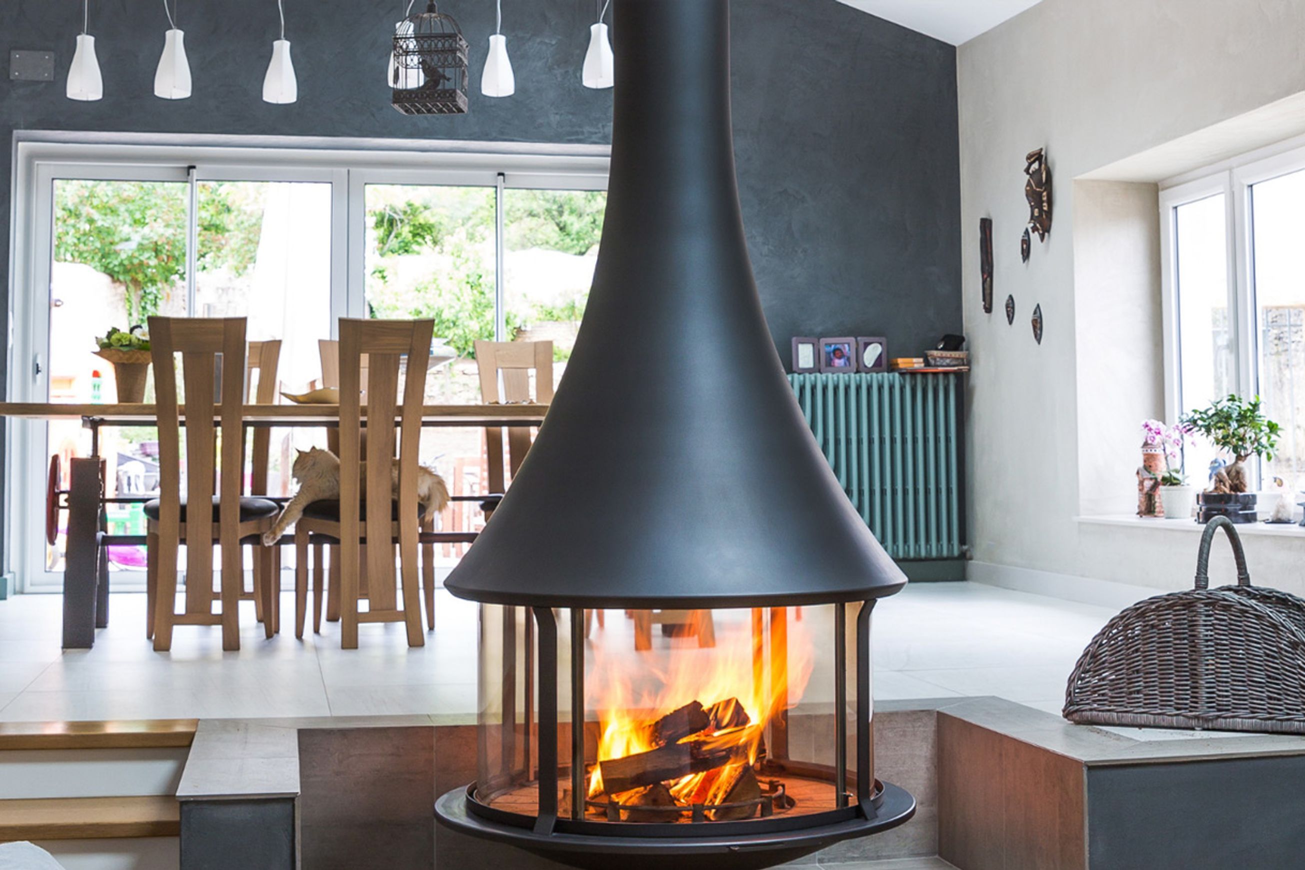 JC Bordelet Zelia 908 - Suspended Wood Fireplace