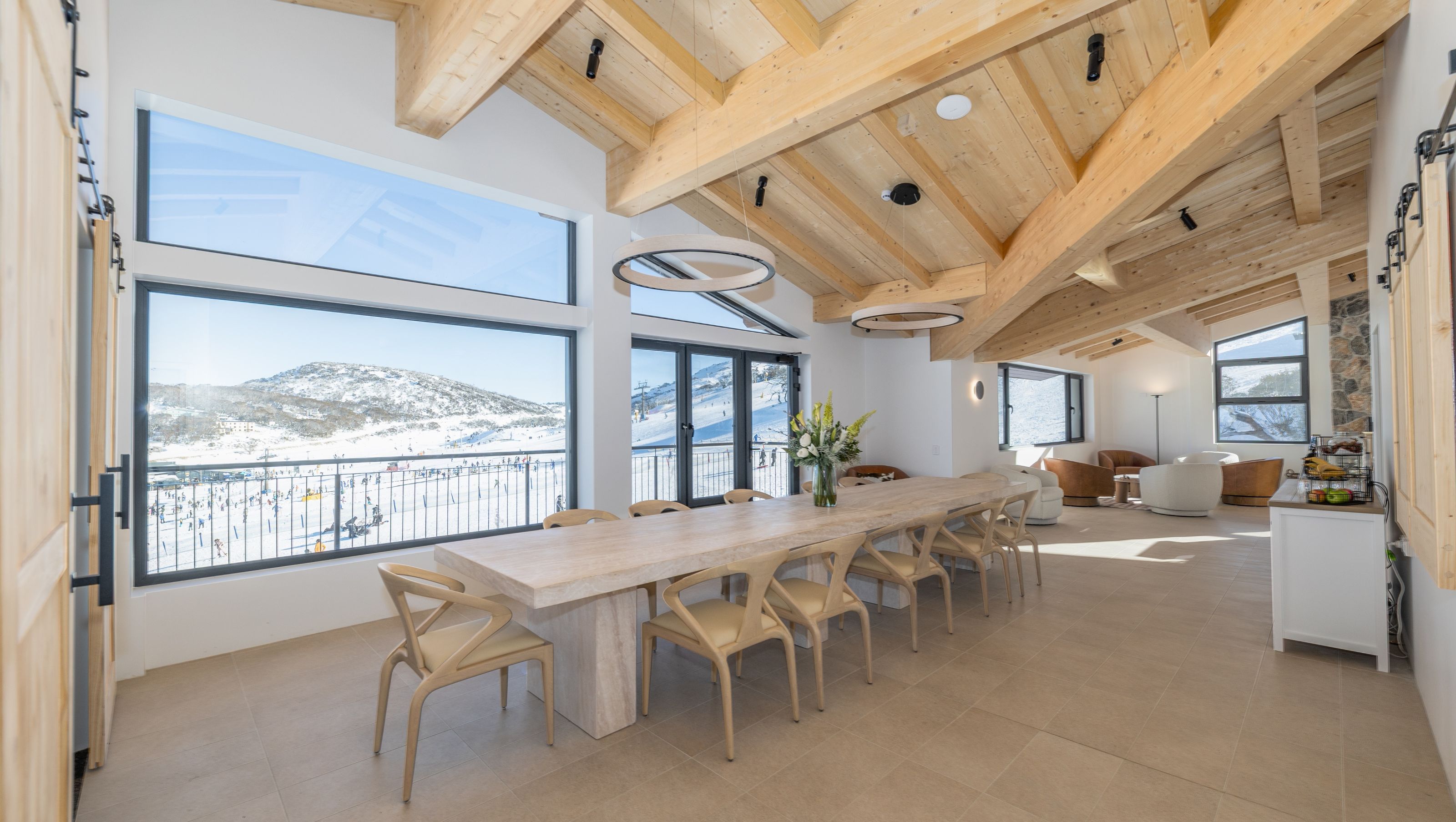 Exposed timber ceiling