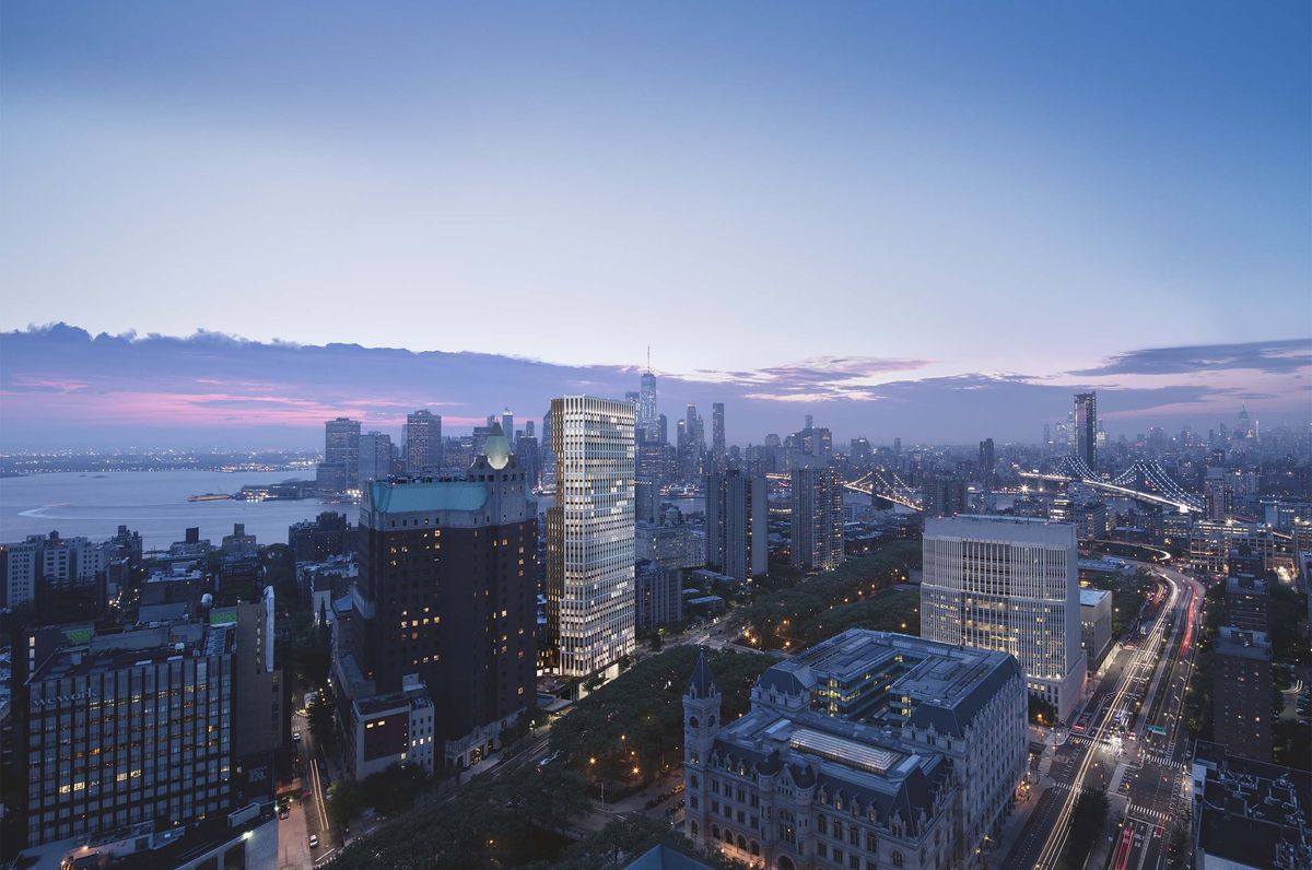 A Limestone Tower In Brooklyn Heights