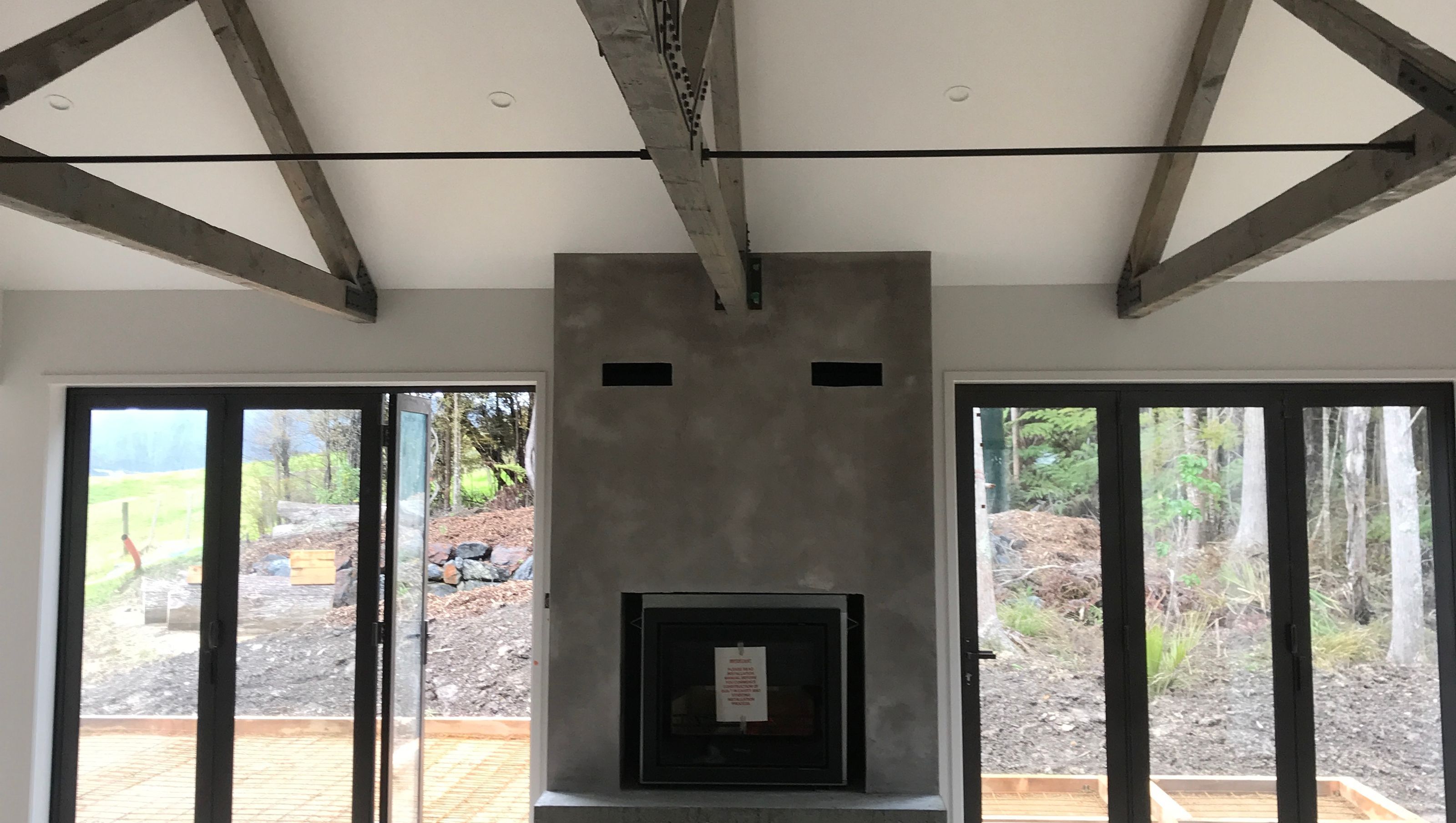 Aged Concrete Fireplace