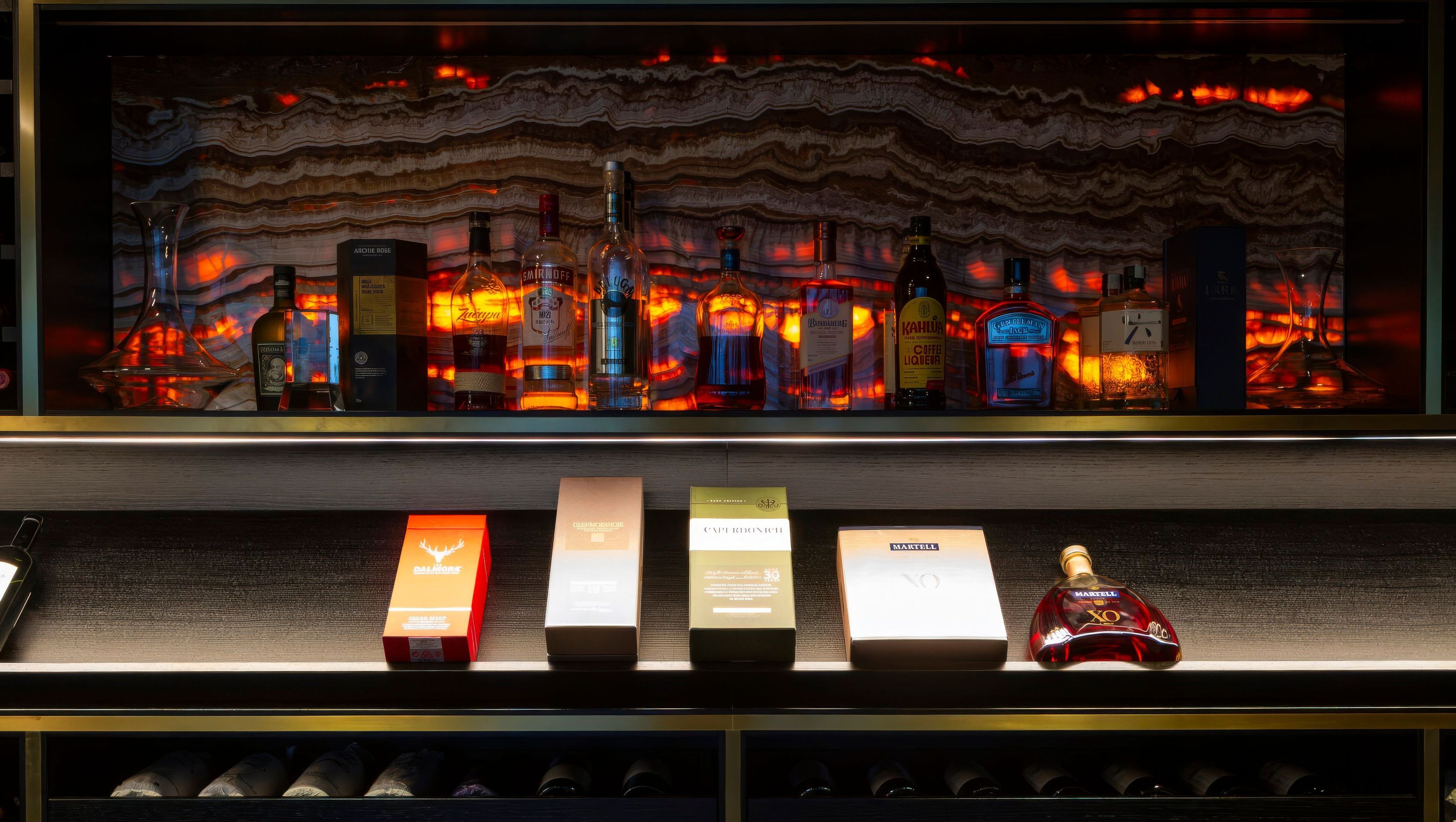Tiger Onyx Backlit Wine Cellar