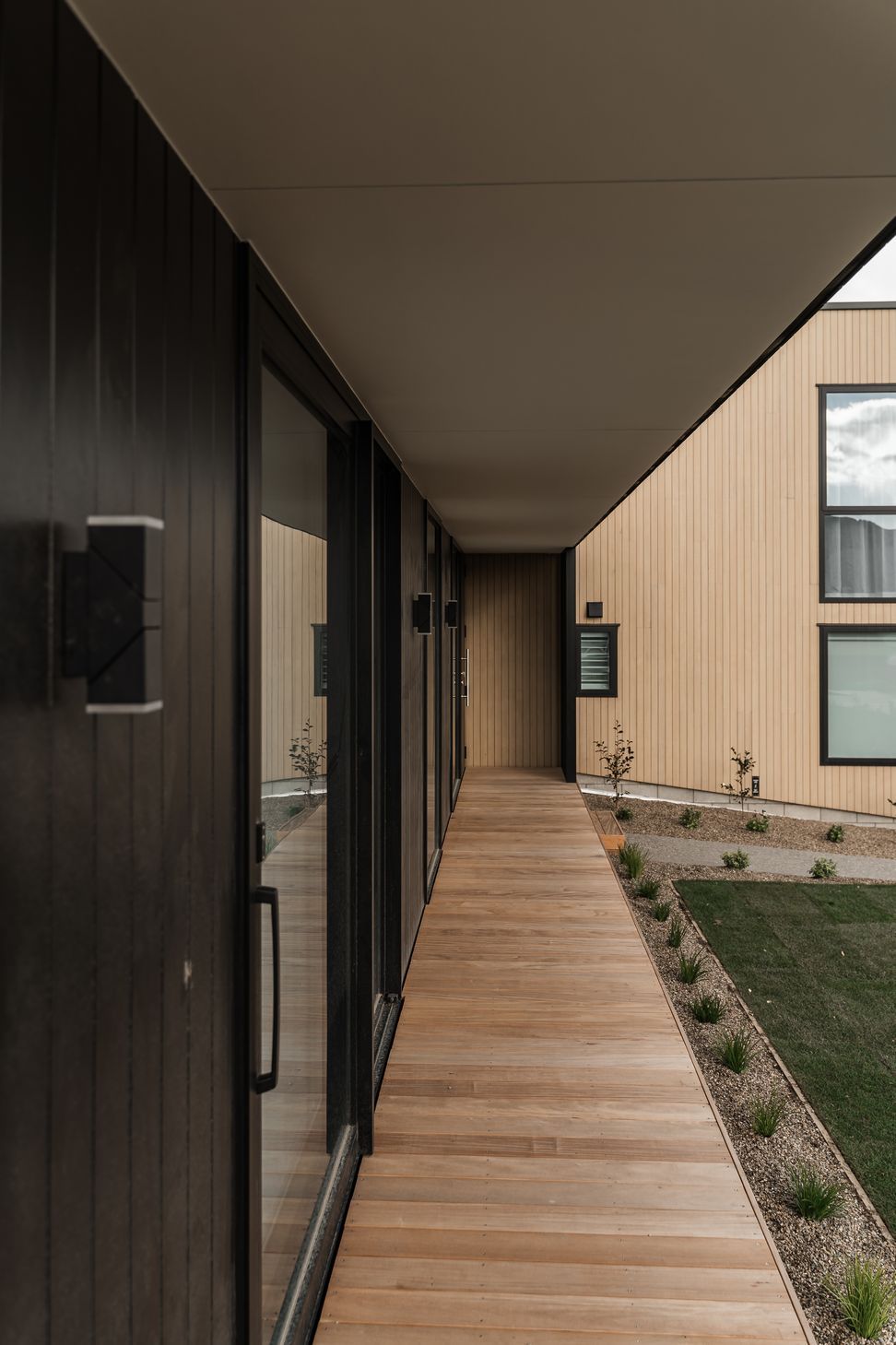 Exterior.  Landscaping: Tim Ecroyd 'The Landscaper' - Wanaka.   Interior Design + Colours: Kelly @ Archi Build Ltd - Wanaka.