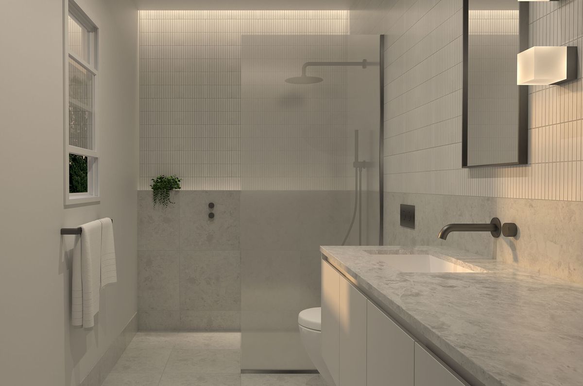 White Concrete Ensuite
