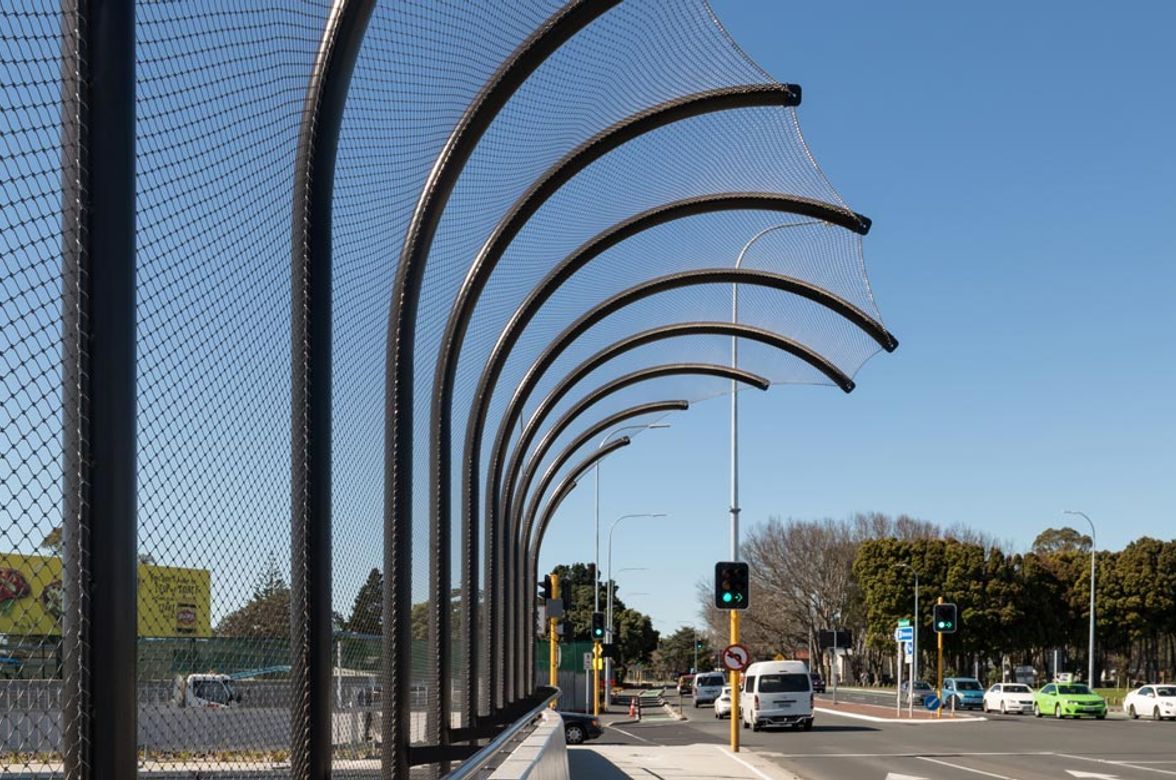 Kirkbride Road / SH20A intersection over bridge  - anti-throw mesh screens