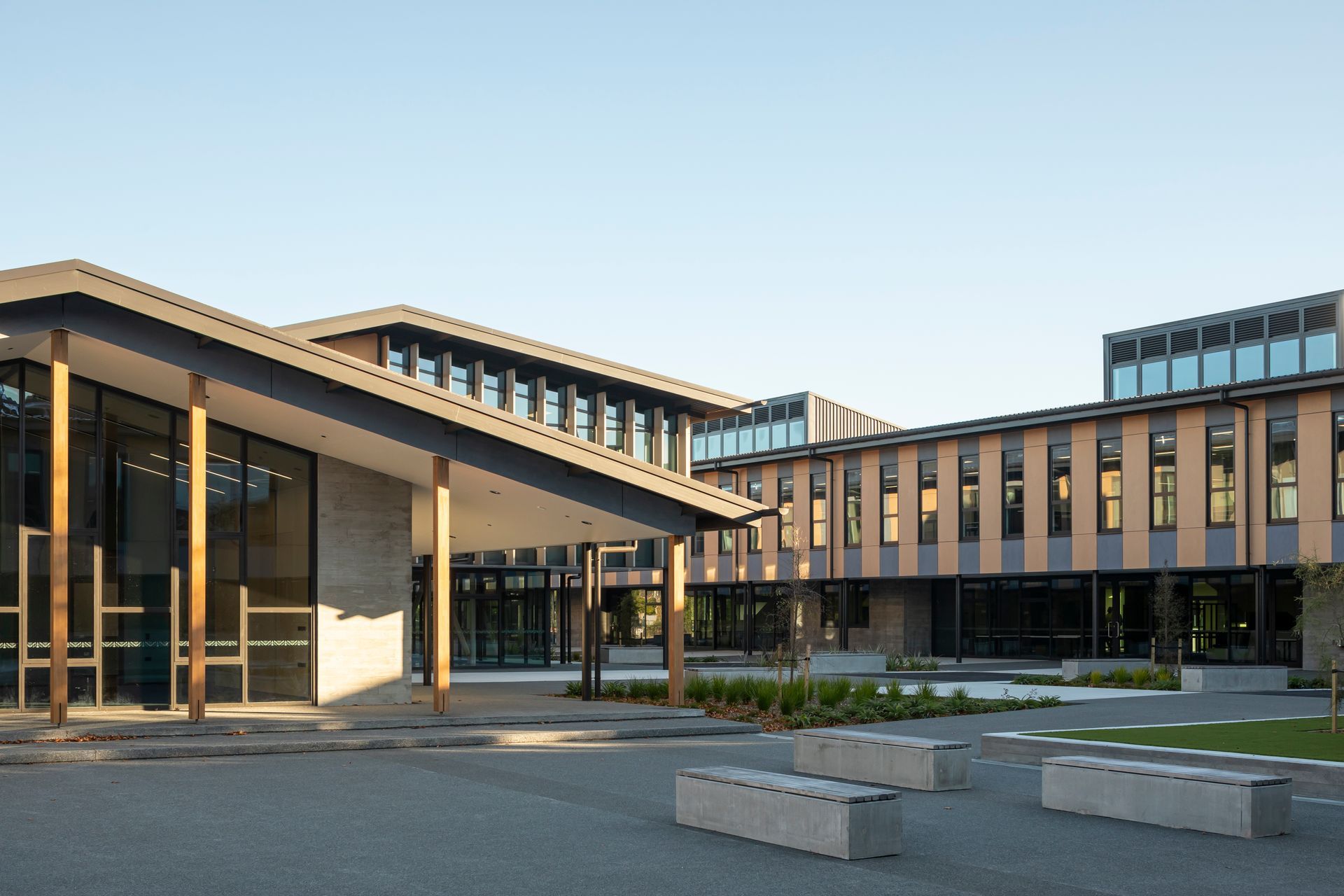 The idea behind the layout of the buildings was to create a central courtyard and gathering space, to increase a sense of safety and community.