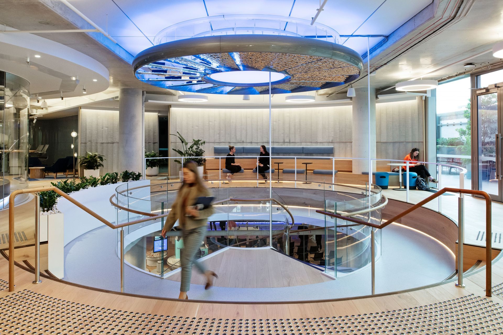 The customer and business brand partner floor, with its custom Board Form Veneer