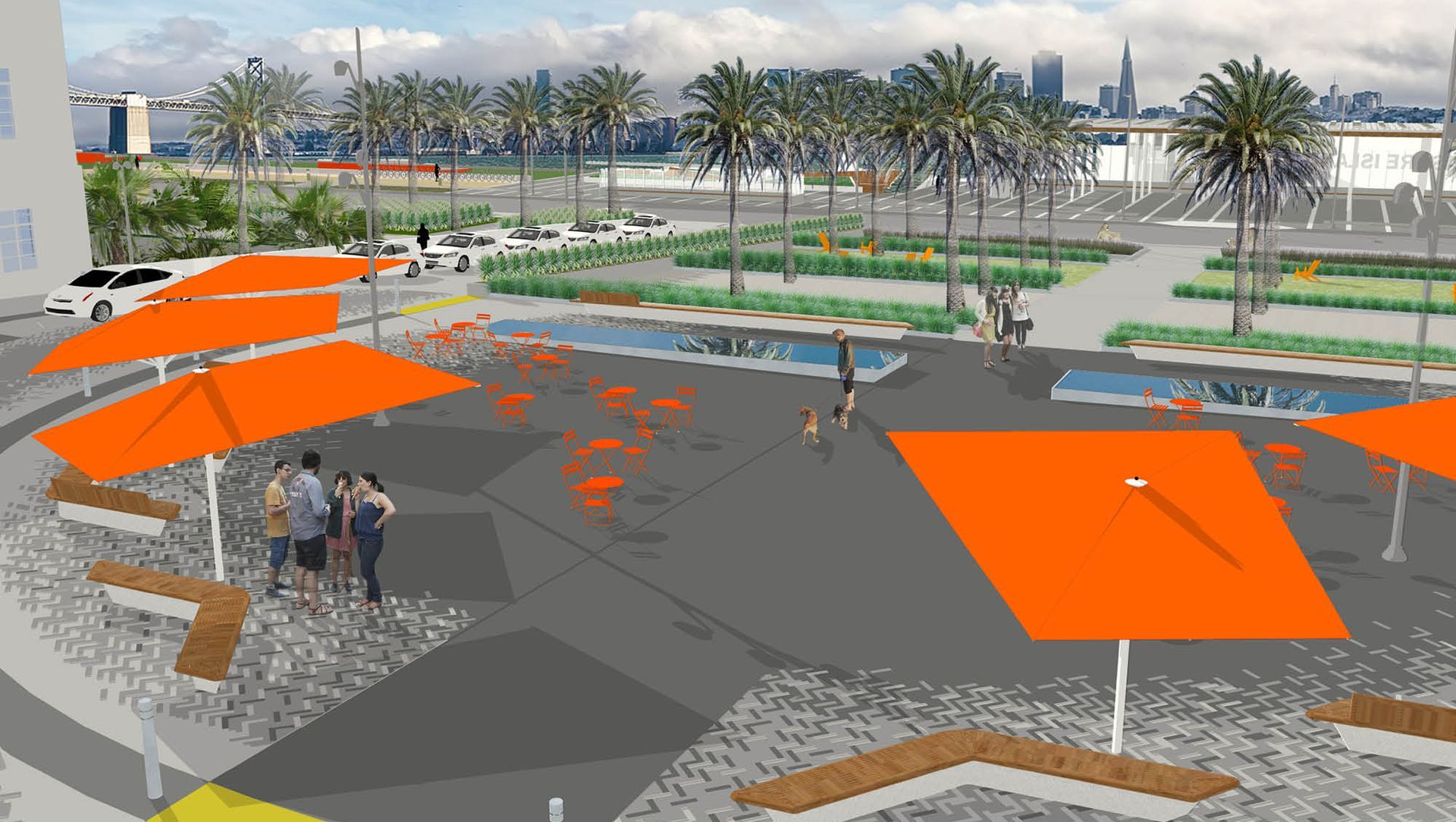 Gathering space for a new community | Treasure Island Plazas banner