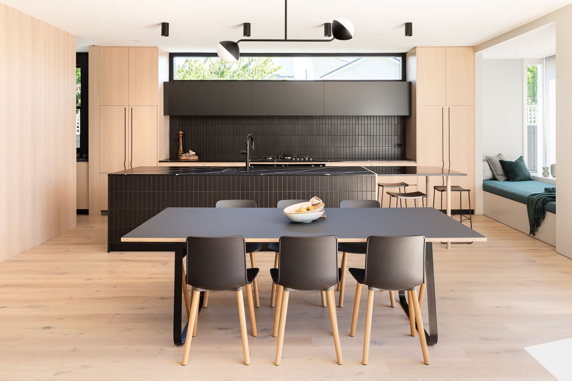 Oak Paneling with Black Details