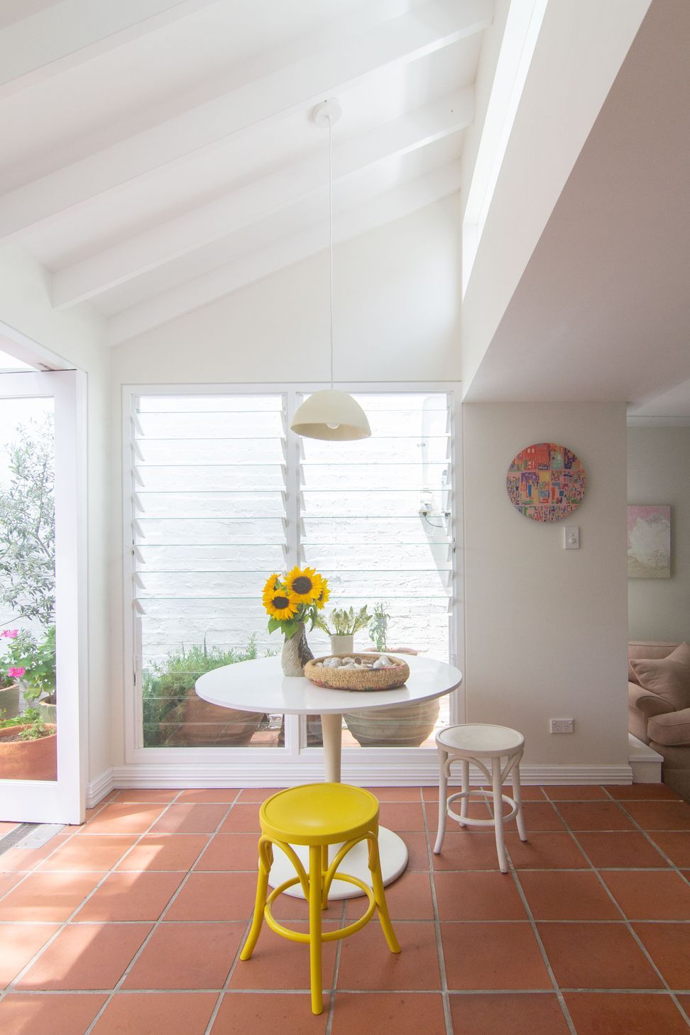 Light filled space with natural ventilation from the added louvers