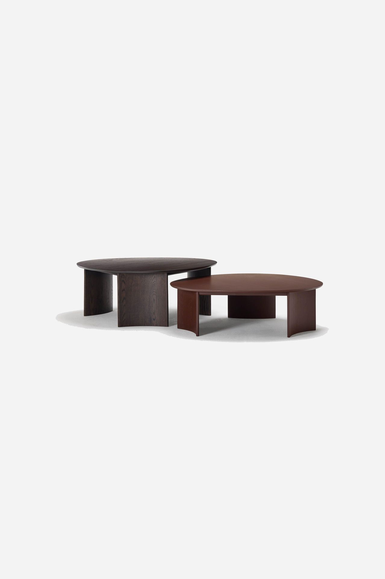 Portland Coffee Tables, The Portland Coffee Tables reference the rocky outcrops that hug the shoreline, the connection and contours of the bays uniting land and ocean. Handcrafted, the three solid oak legs result in a gentle curve that cradles a solid oak or ceramic top.