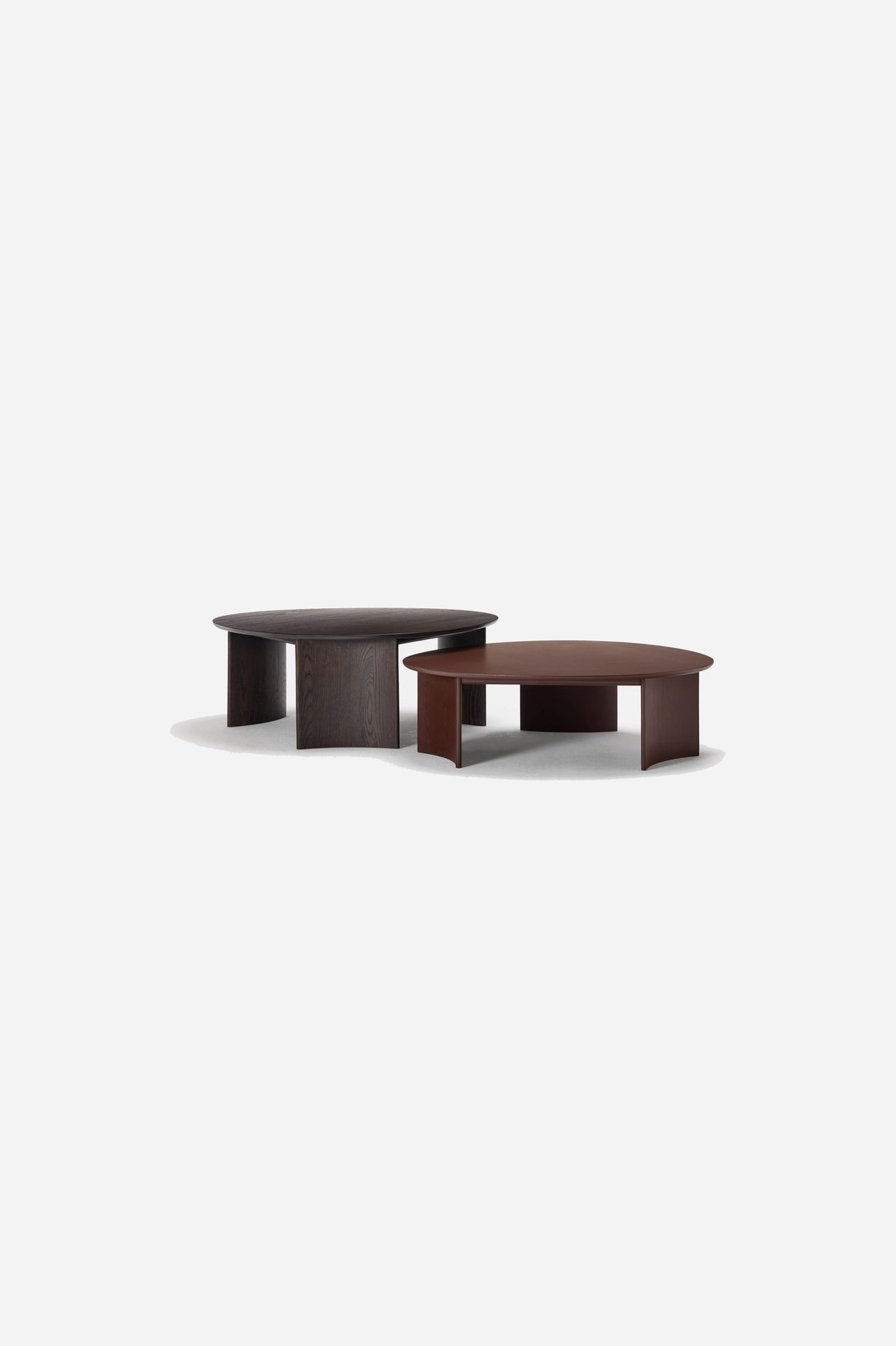 Portland Coffee Tables, The Portland Coffee Tables reference the rocky outcrops that hug the shoreline, the connection and contours of the bays uniting land and ocean. Handcrafted, the three solid oak legs result in a gentle curve that cradles a solid oak or ceramic top.