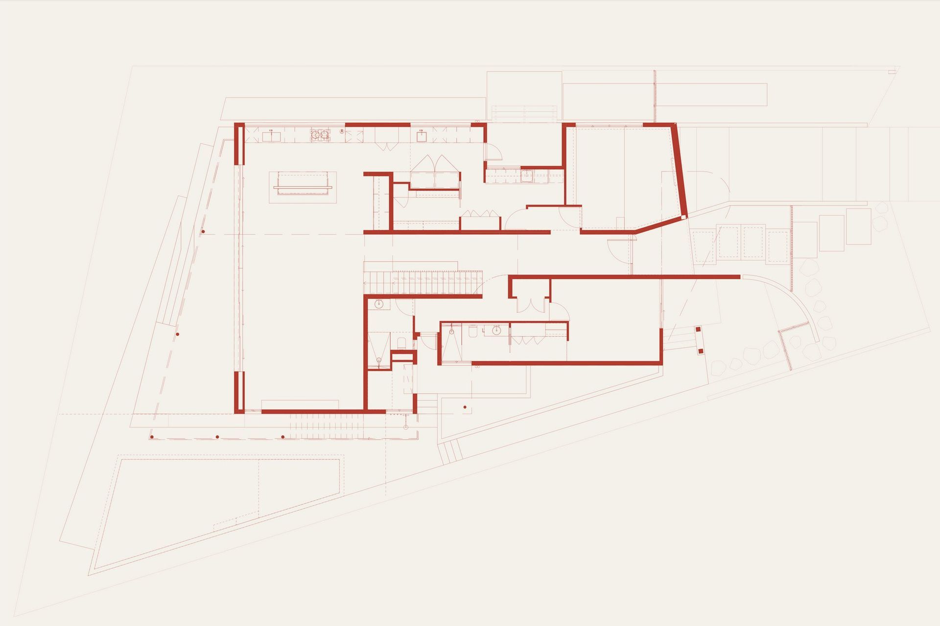 Zaremba Residence - Floor Plan. Upper floor plan.