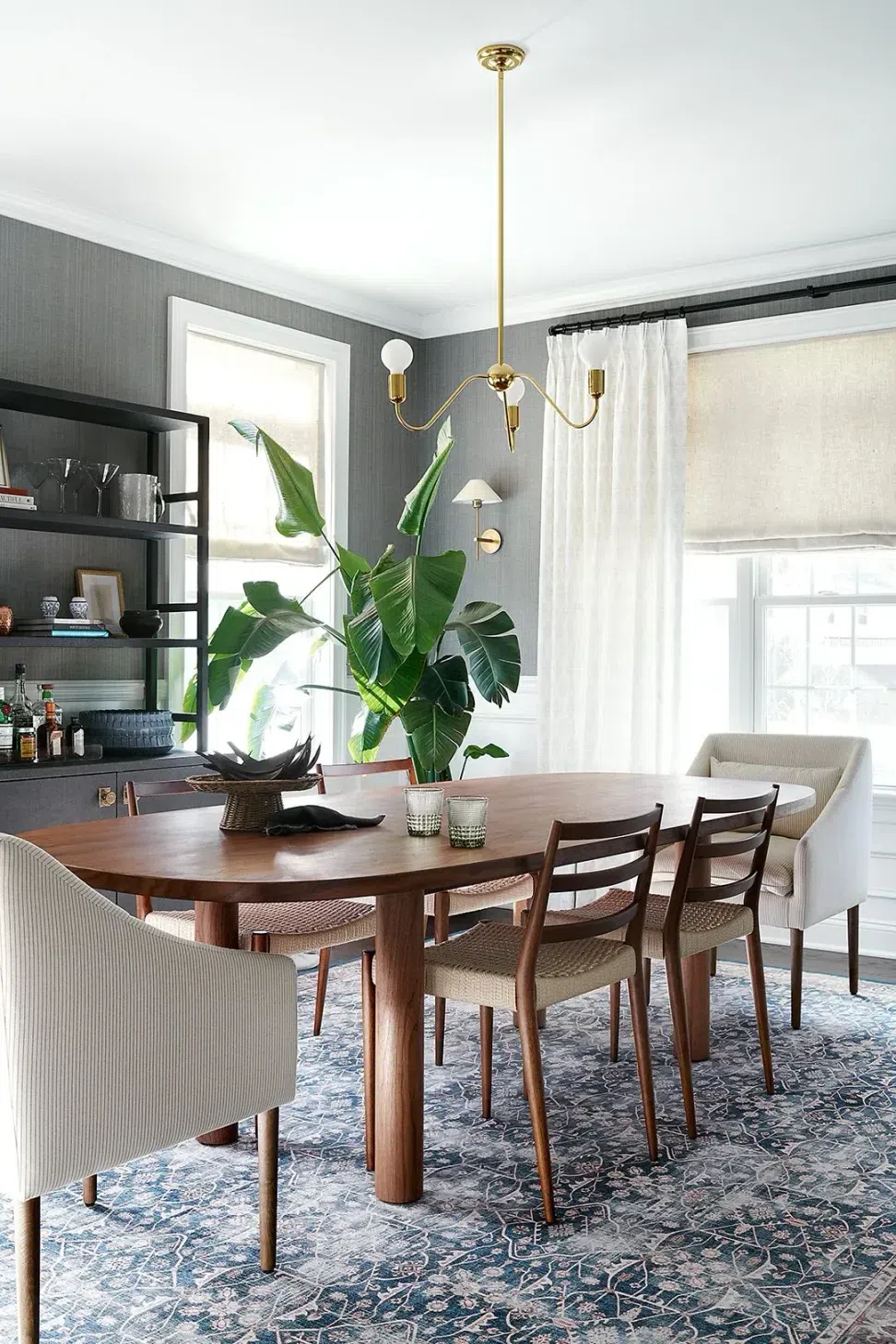 fresh-wood-dining-table-dining-room-custom-window-shades-modern-light-pendant-Philadelphia-Mainline-PA.webp